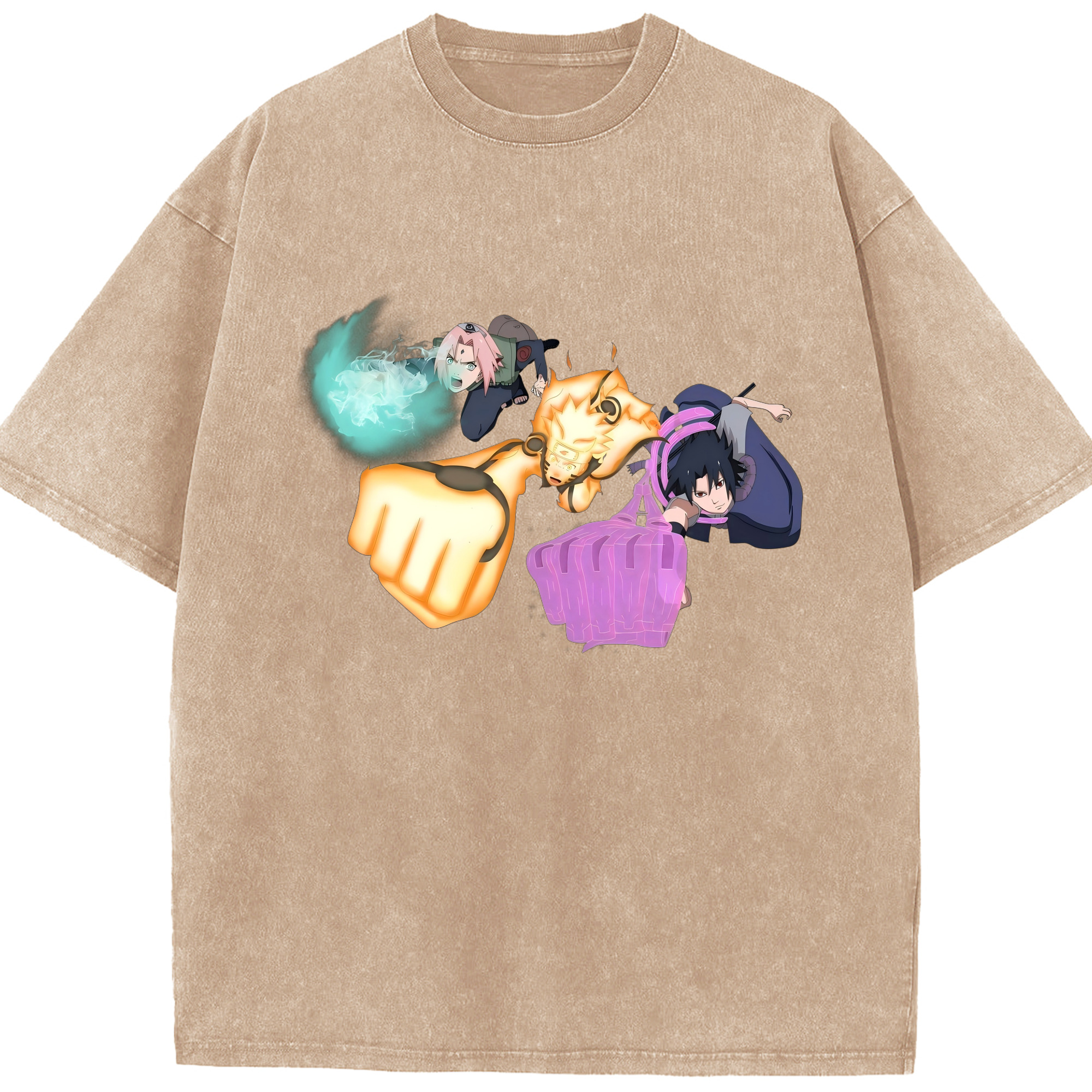 （画像用） NARUTO -ナルト- うずまき ナルト Uzumaki Naruto 綿100% ヴィンテージ風 半袖Tシャツ（フロントプリント）