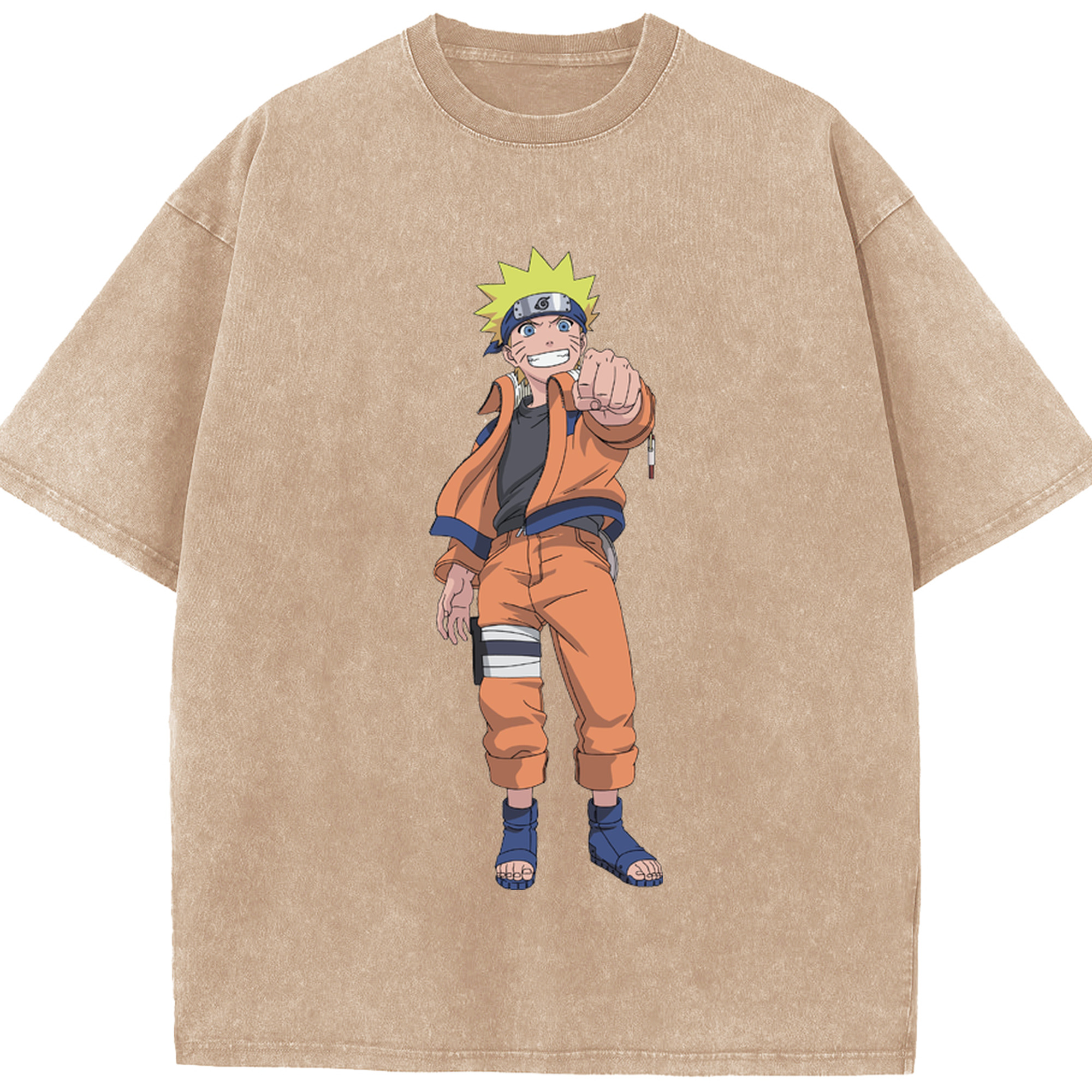 （画像用） NARUTO -ナルト- うずまき ナルト Uzumaki Naruto 綿100% ヴィンテージ風 半袖Tシャツ（フロントプリント）
