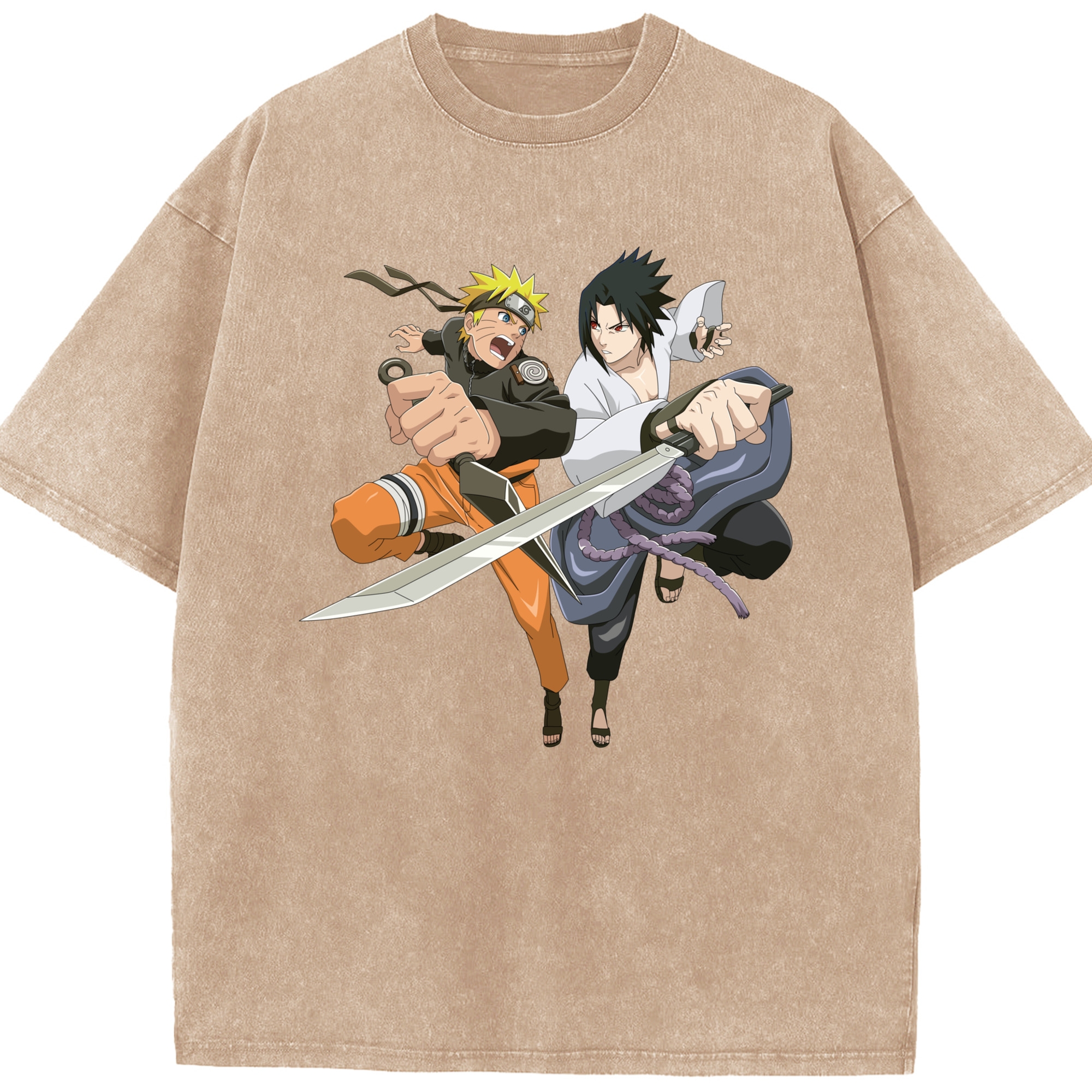 （画像用） NARUTO -ナルト- うずまき ナルト Uzumaki Naruto 綿100% ヴィンテージ風 半袖Tシャツ（フロントプリント）