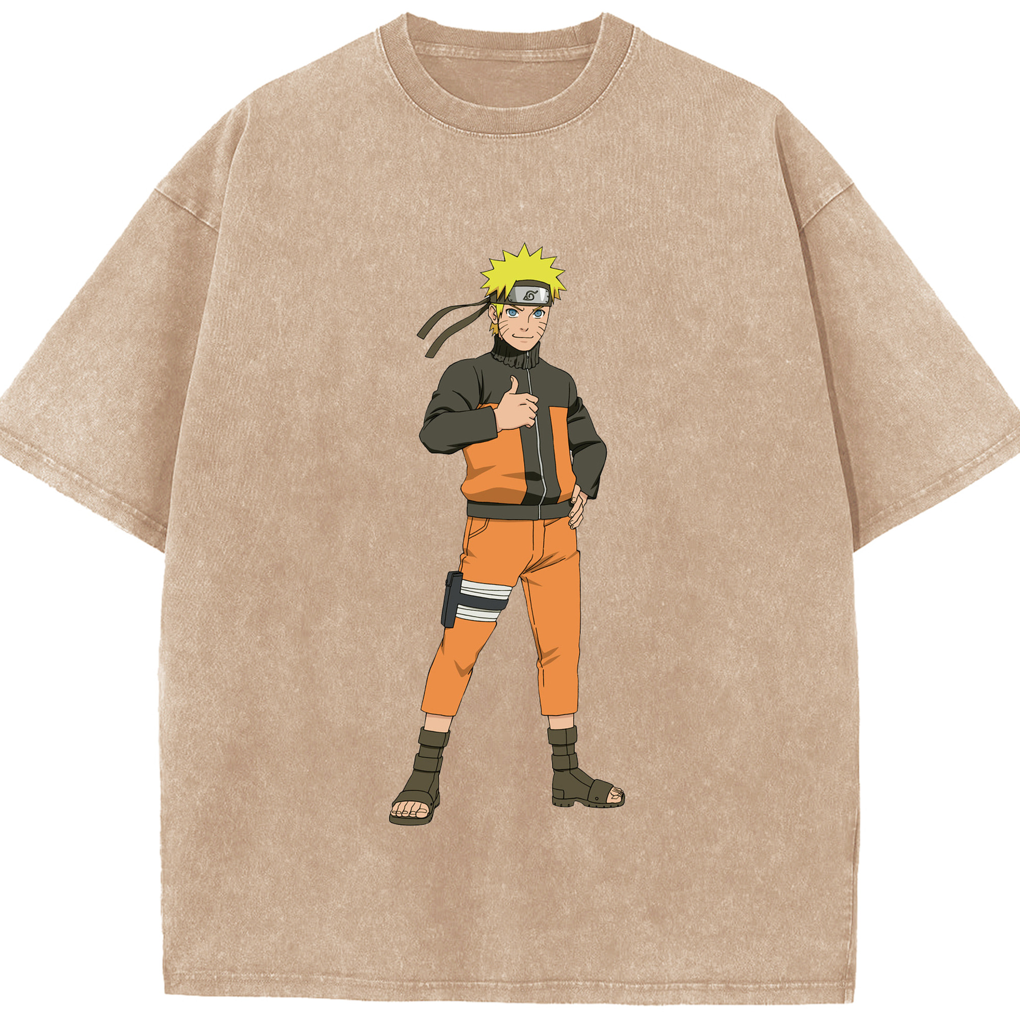 （画像用） NARUTO -ナルト- うずまき ナルト Uzumaki Naruto 綿100% ヴィンテージ風 半袖Tシャツ（フロントプリント）
