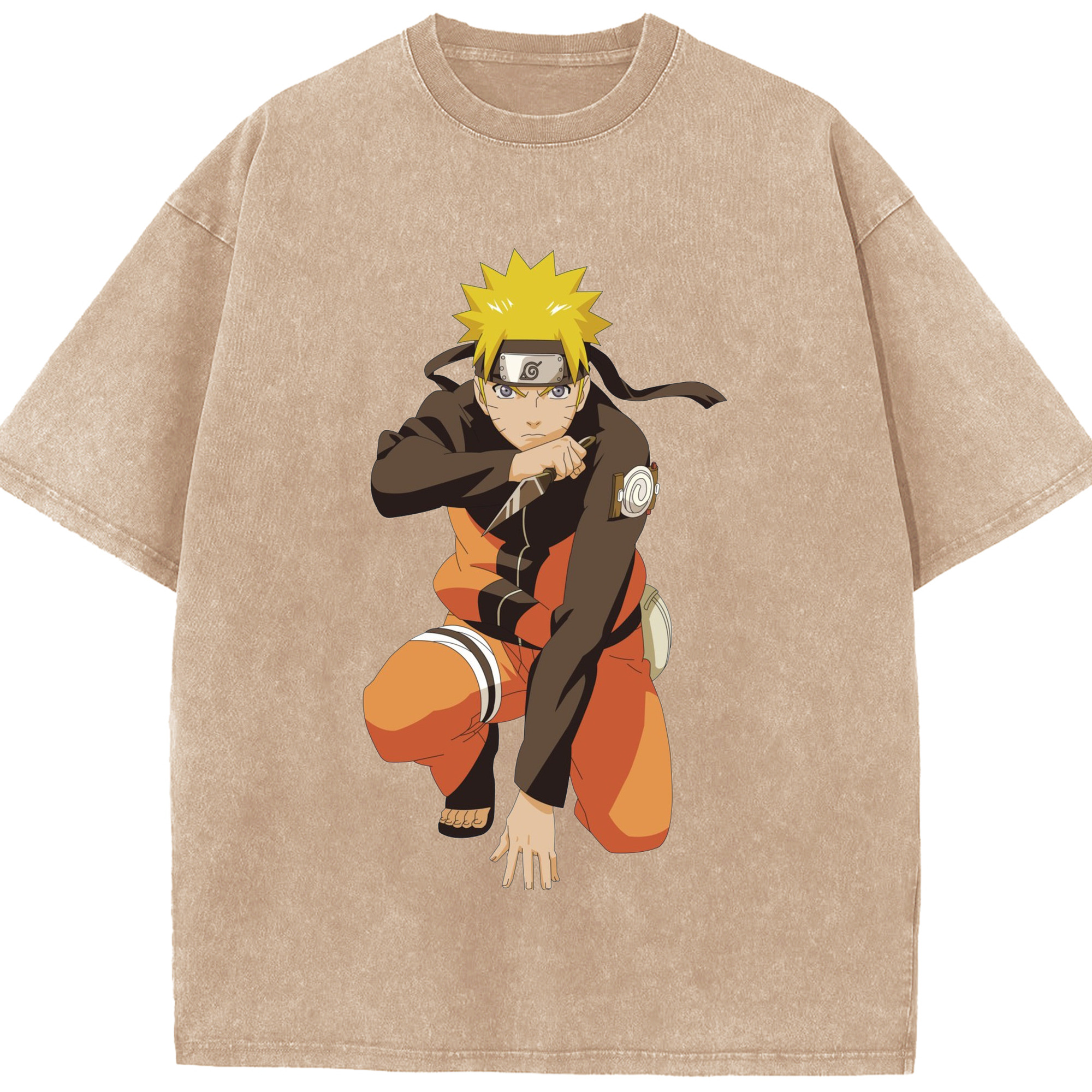 （画像用） NARUTO -ナルト- うずまき ナルト Uzumaki Naruto 綿100% ヴィンテージ風 半袖Tシャツ（フロントプリント）