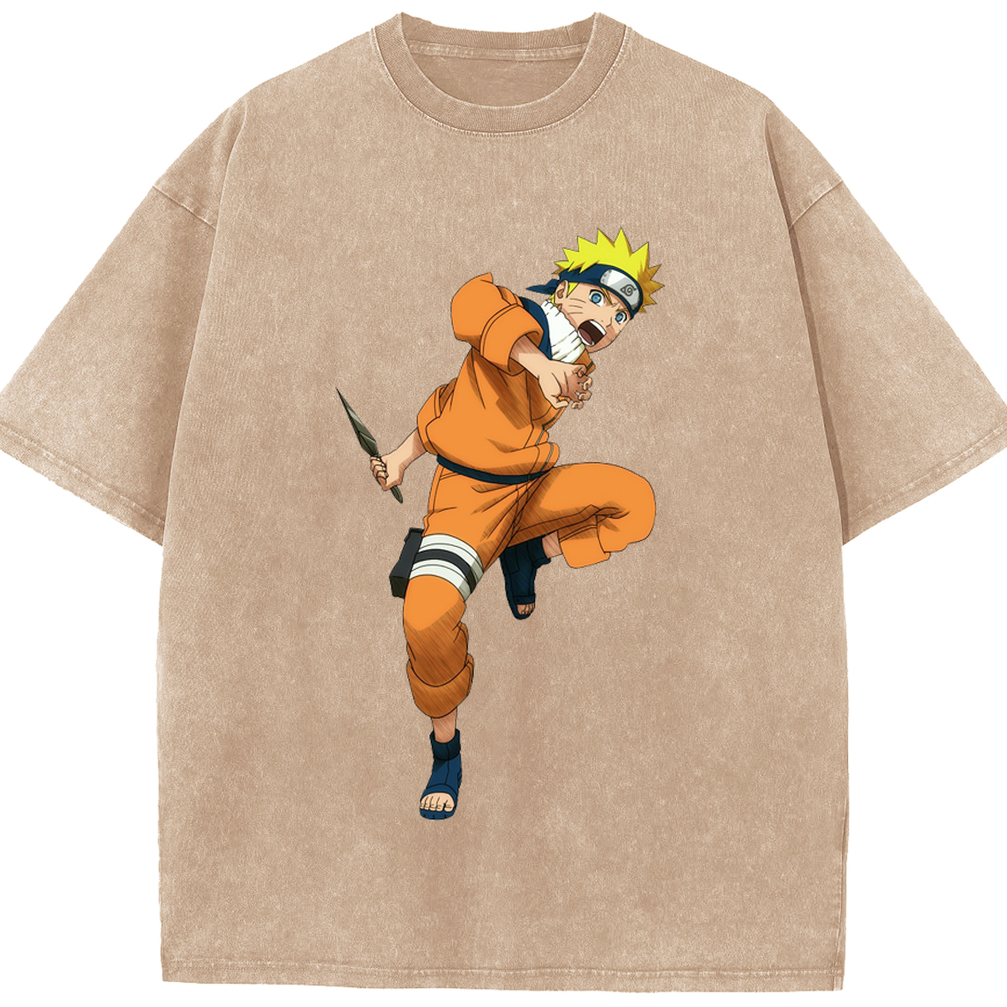 （画像用） NARUTO -ナルト- うずまき ナルト Uzumaki Naruto 綿100% ヴィンテージ風 半袖Tシャツ（フロントプリント）