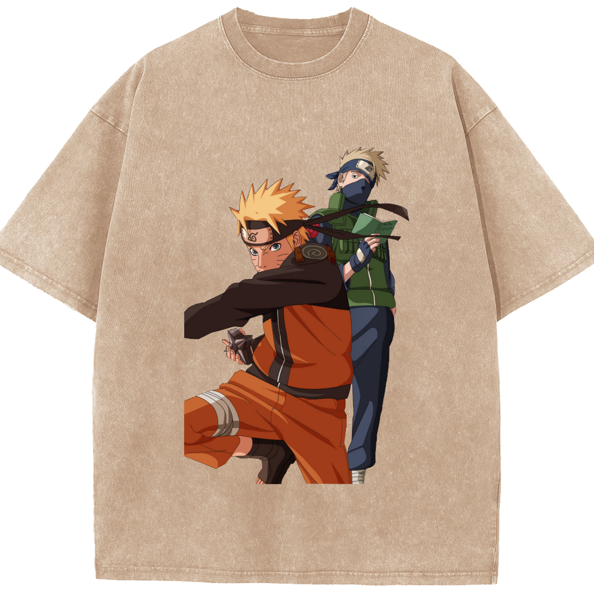 （画像用） NARUTO -ナルト- うずまき ナルト Uzumaki Naruto 綿100% ヴィンテージ風 半袖Tシャツ（フロントプリント）