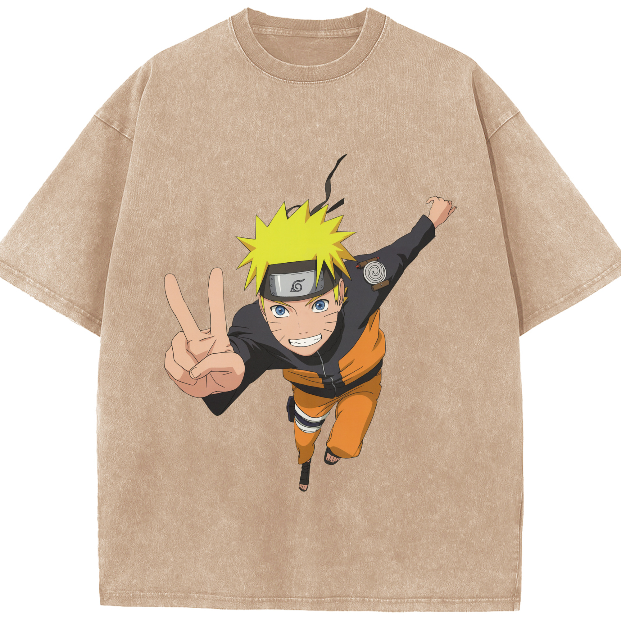 （画像用） NARUTO -ナルト- うずまき ナルト Uzumaki Naruto 綿100% ヴィンテージ風 半袖Tシャツ（フロントプリント）