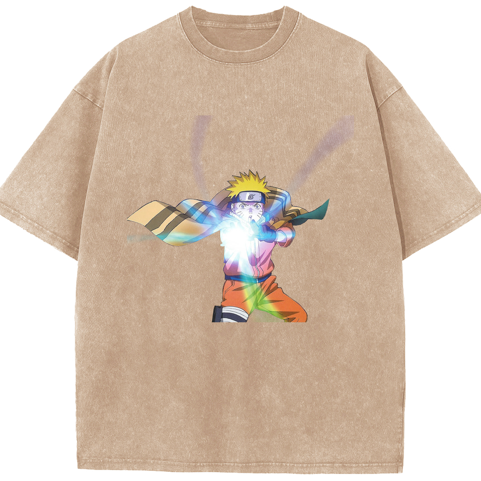 （画像用） NARUTO -ナルト- うずまき ナルト Uzumaki Naruto 綿100% ヴィンテージ風 半袖Tシャツ（フロントプリント）