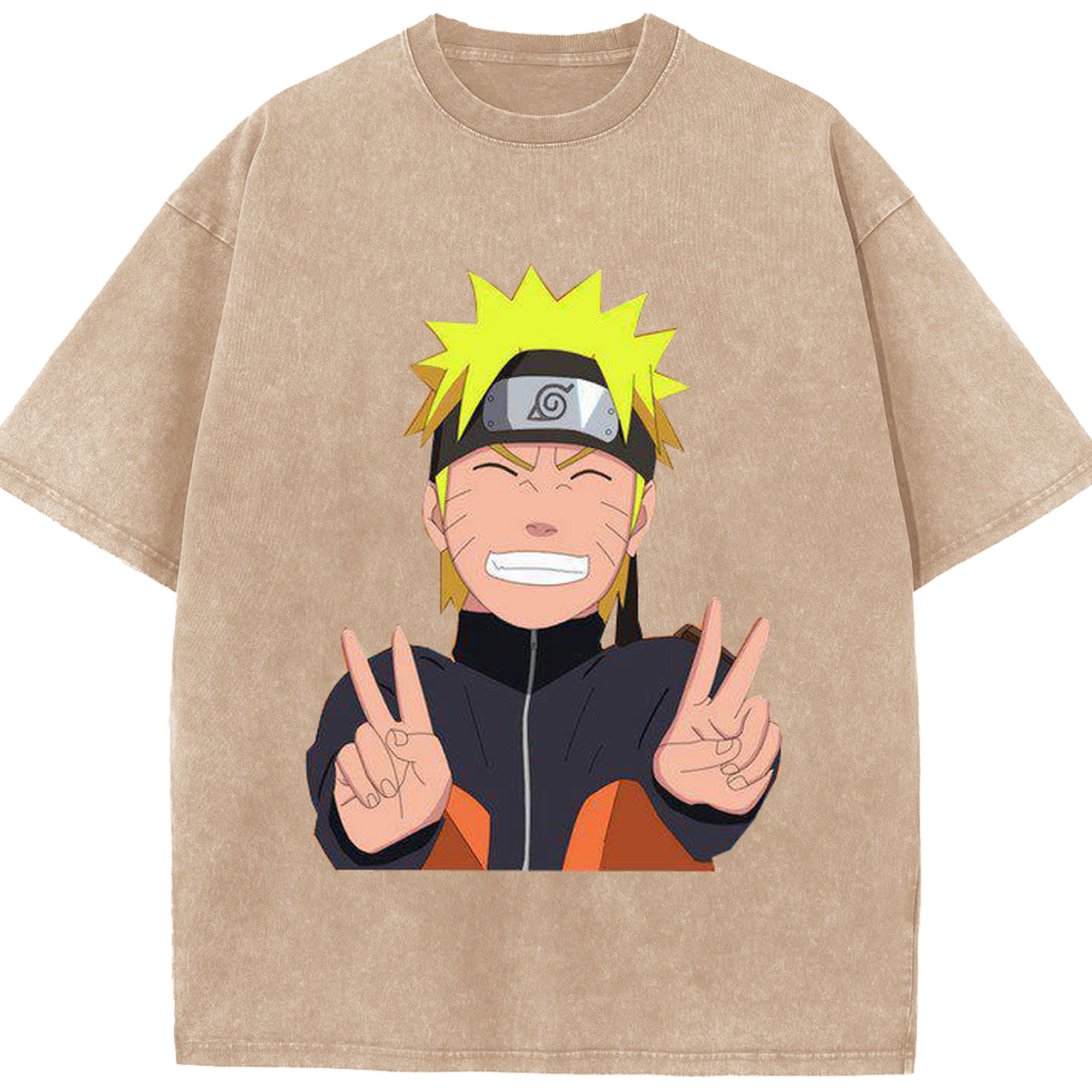 （画像用） NARUTO -ナルト- うずまき ナルト Uzumaki Naruto 綿100% ヴィンテージ風 半袖Tシャツ（フロントプリント）