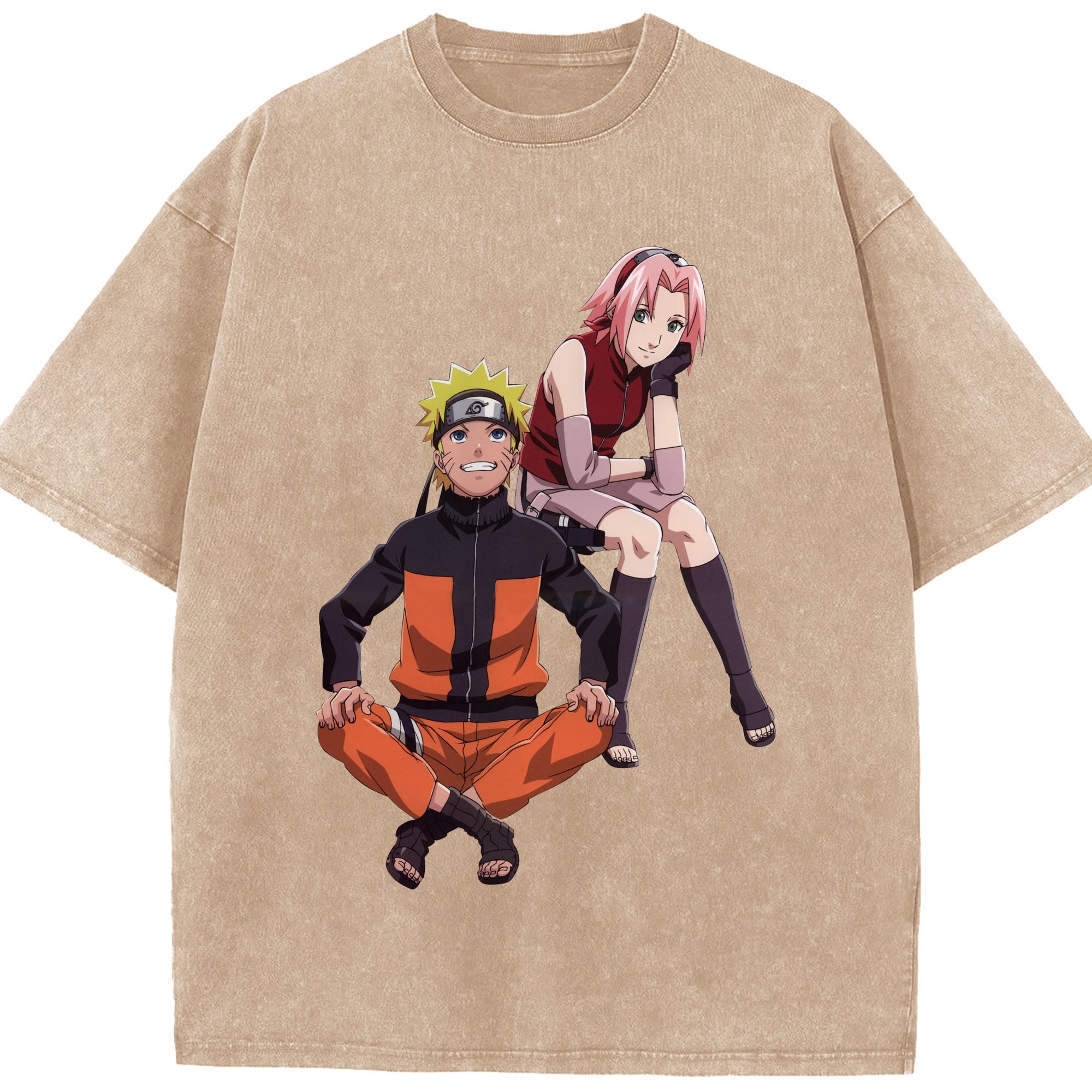 （画像用） NARUTO -ナルト- うずまき ナルト Uzumaki Naruto 綿100% ヴィンテージ風 半袖Tシャツ（フロントプリント）