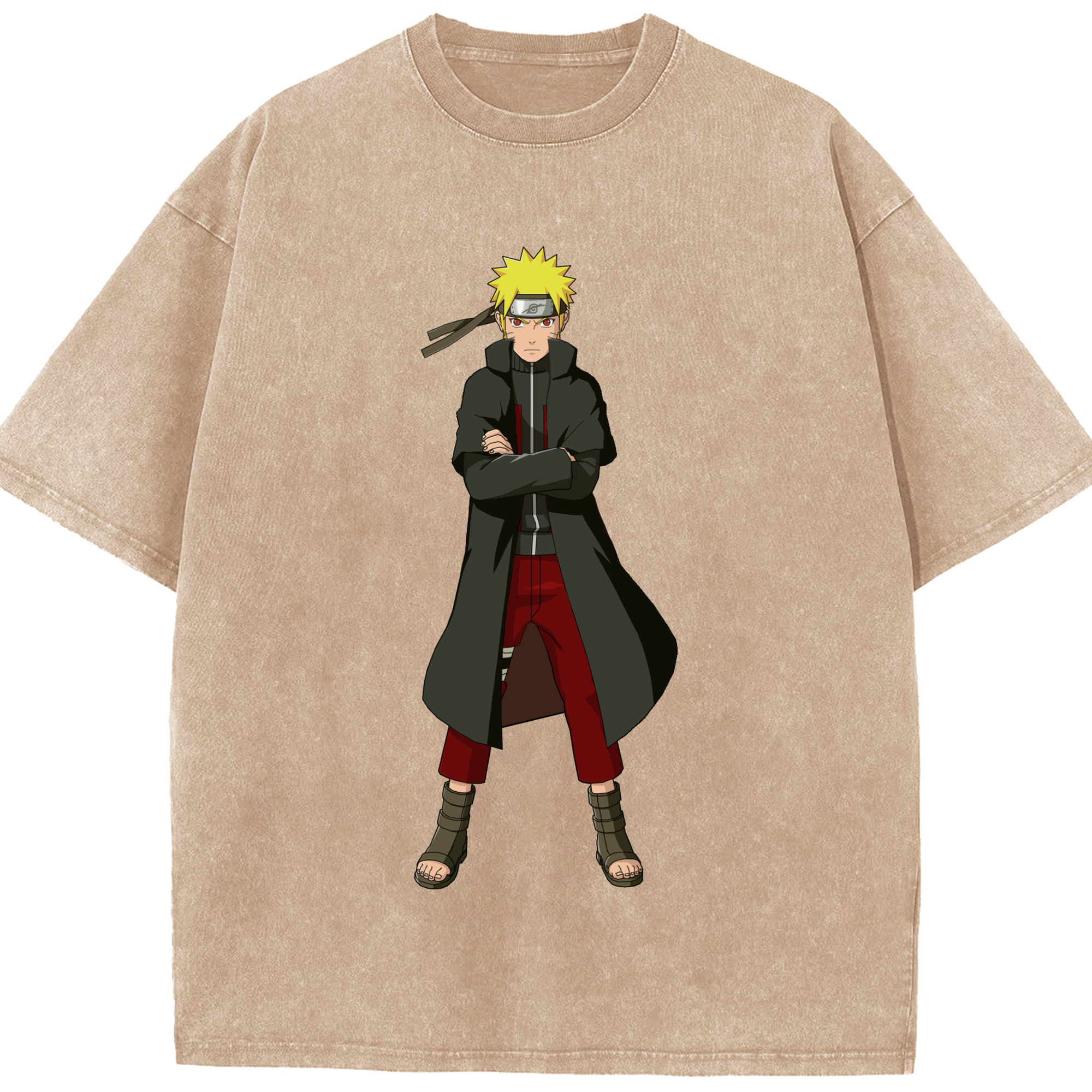 （画像用） NARUTO -ナルト- うずまき ナルト Uzumaki Naruto 綿100% ヴィンテージ風 半袖Tシャツ（フロントプリント）