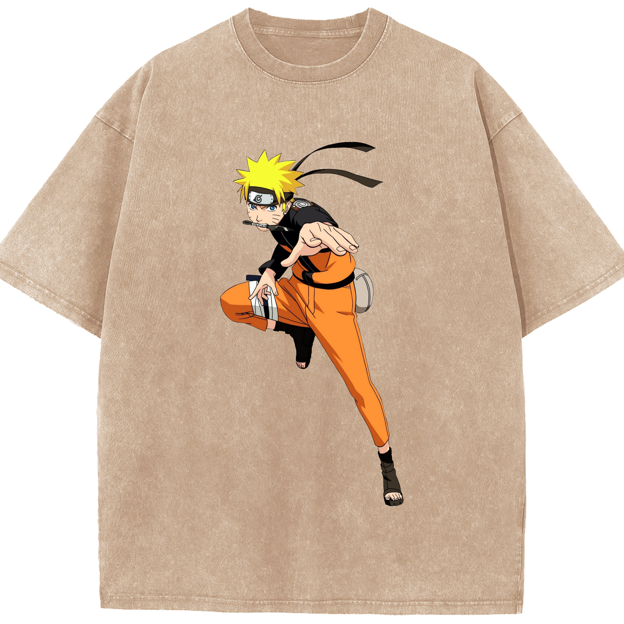 （画像用） NARUTO -ナルト- うずまき ナルト Uzumaki Naruto 綿100% ヴィンテージ風 半袖Tシャツ（フロントプリント）
