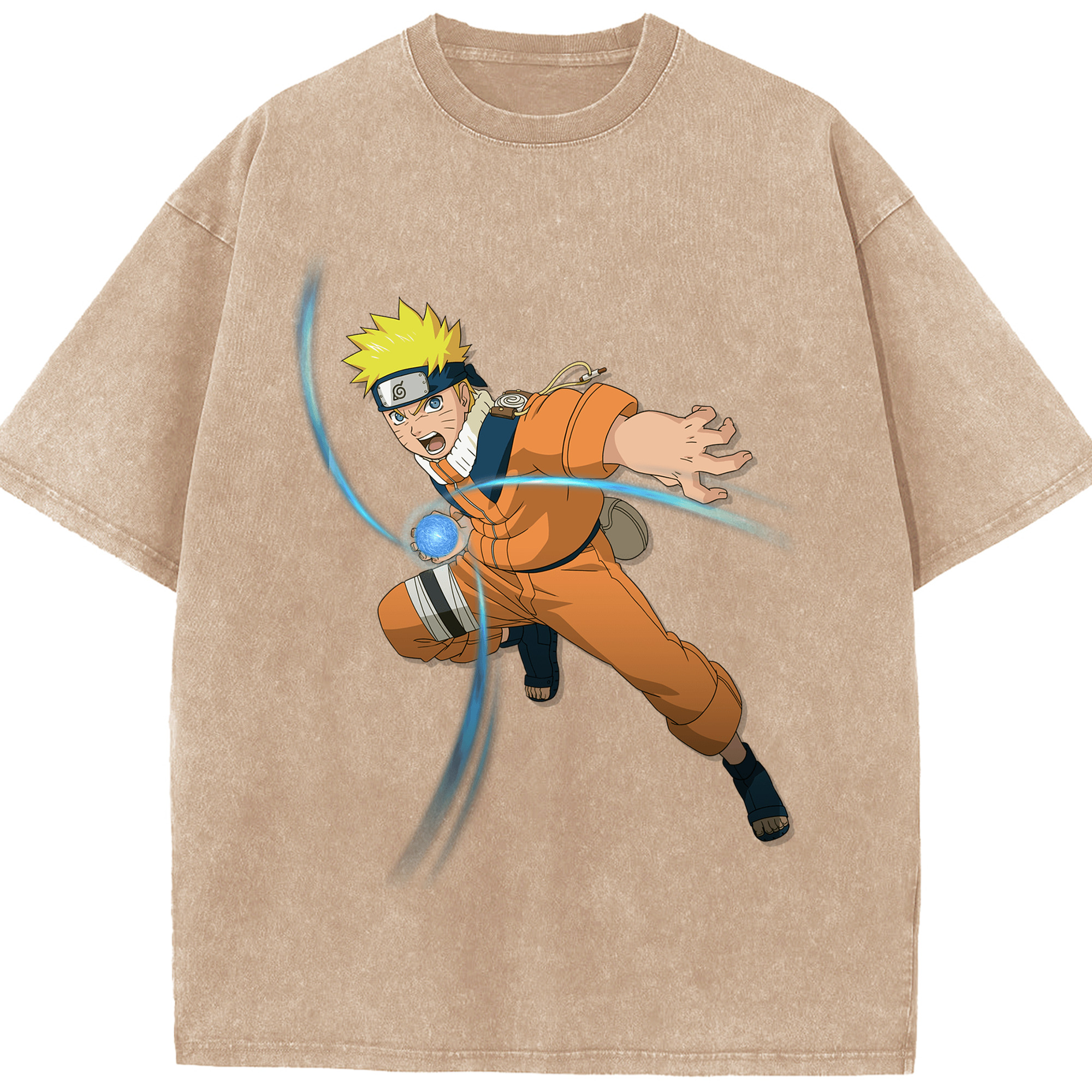 （画像用） NARUTO -ナルト- うずまき ナルト Uzumaki Naruto 綿100% ヴィンテージ風 半袖Tシャツ（フロントプリント）