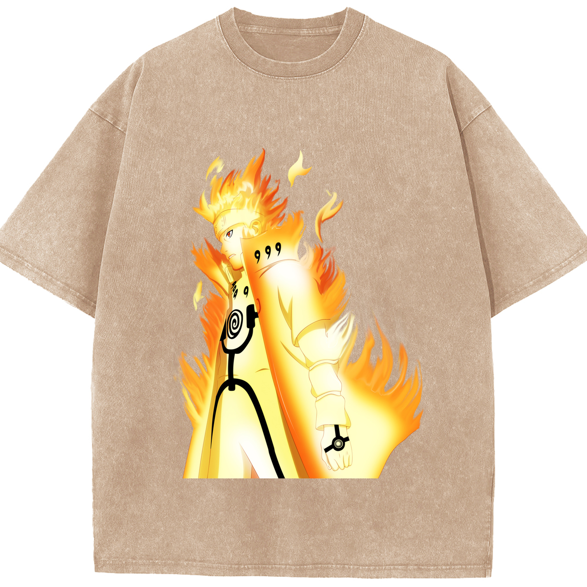 （画像用） NARUTO -ナルト- うずまき ナルト Uzumaki Naruto 綿100% ヴィンテージ風 半袖Tシャツ（フロントプリント）