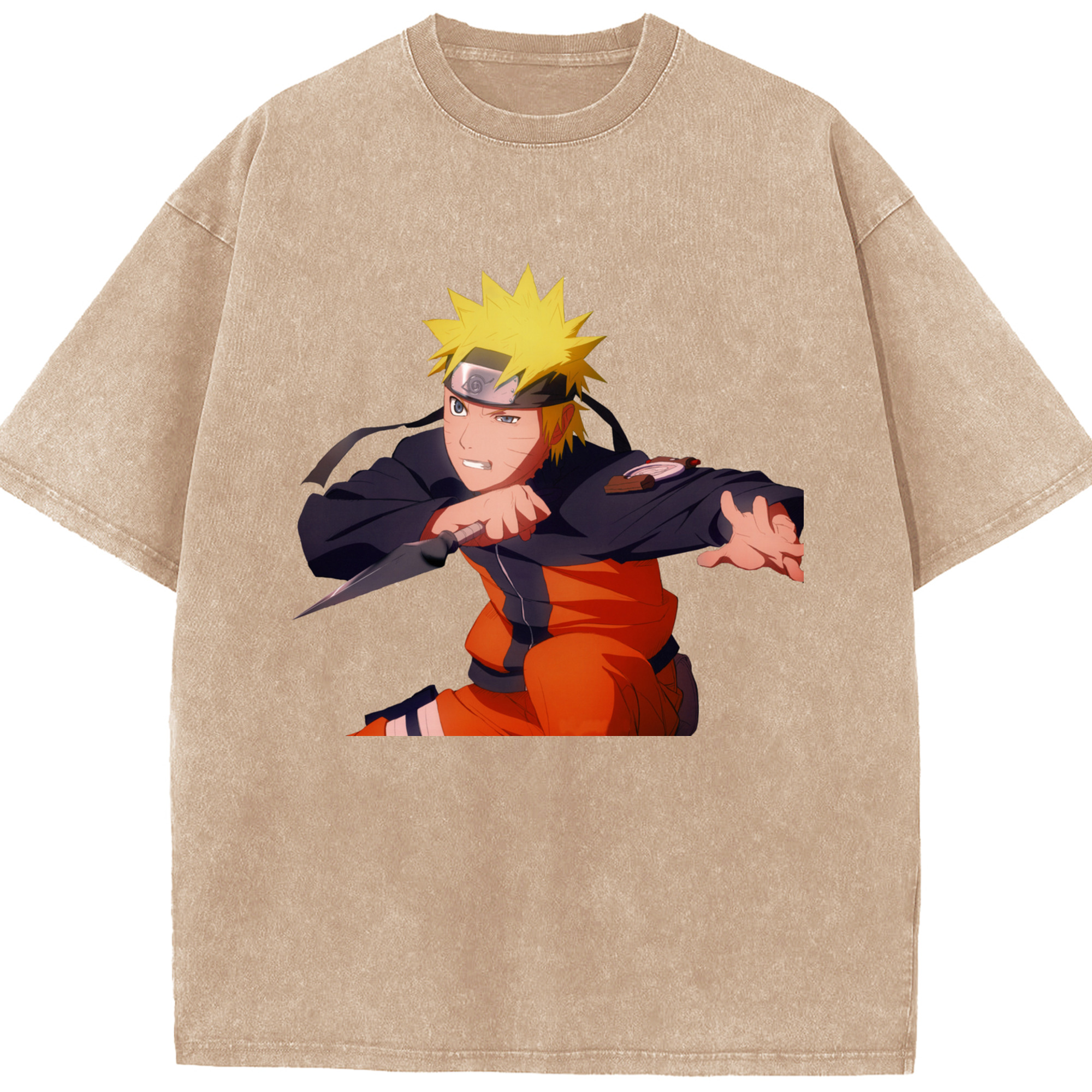（画像用） NARUTO -ナルト- うずまき ナルト Uzumaki Naruto 綿100% ヴィンテージ風 半袖Tシャツ（フロントプリント）