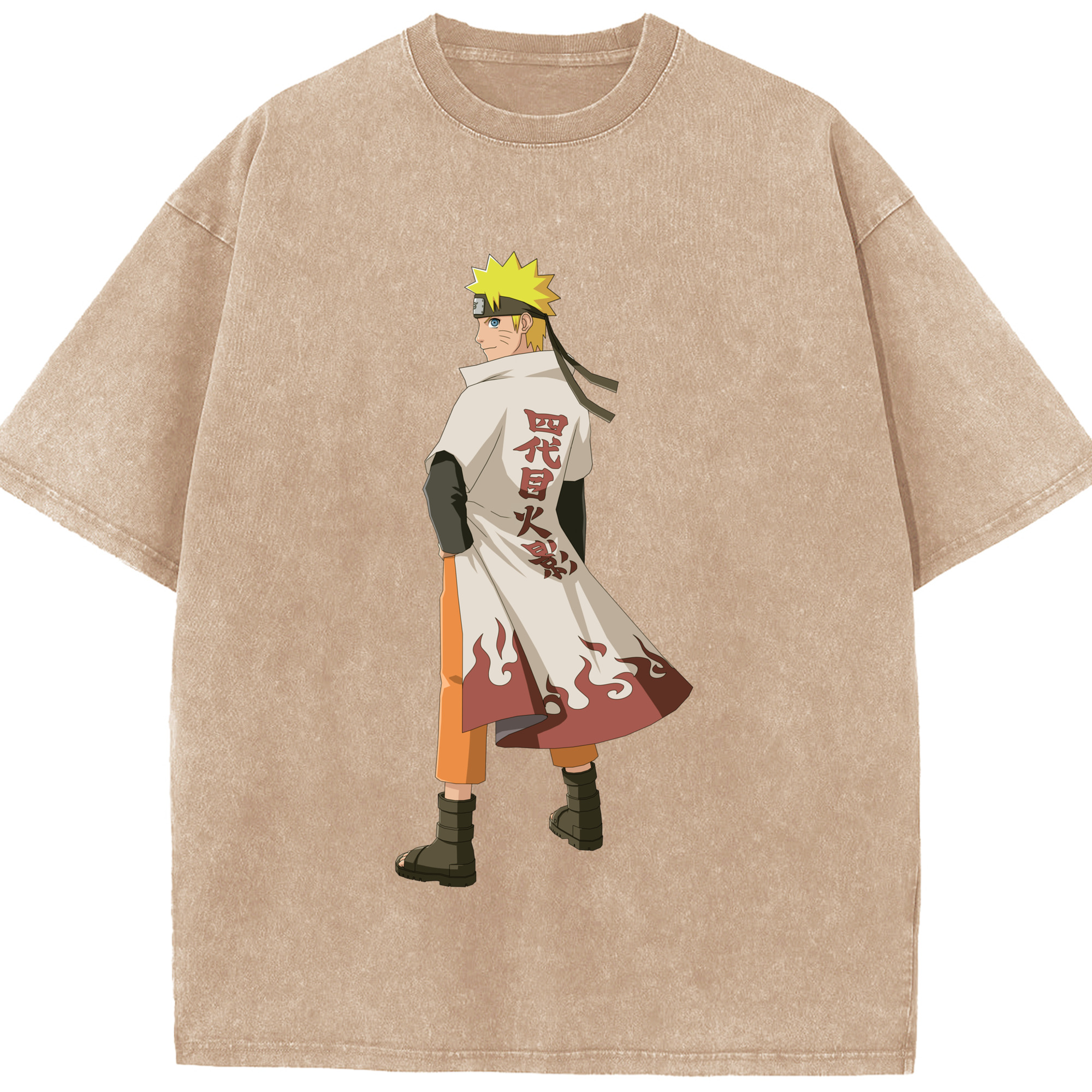 （画像用） NARUTO -ナルト- うずまき ナルト Uzumaki Naruto 綿100% ヴィンテージ風 半袖Tシャツ（フロントプリント）