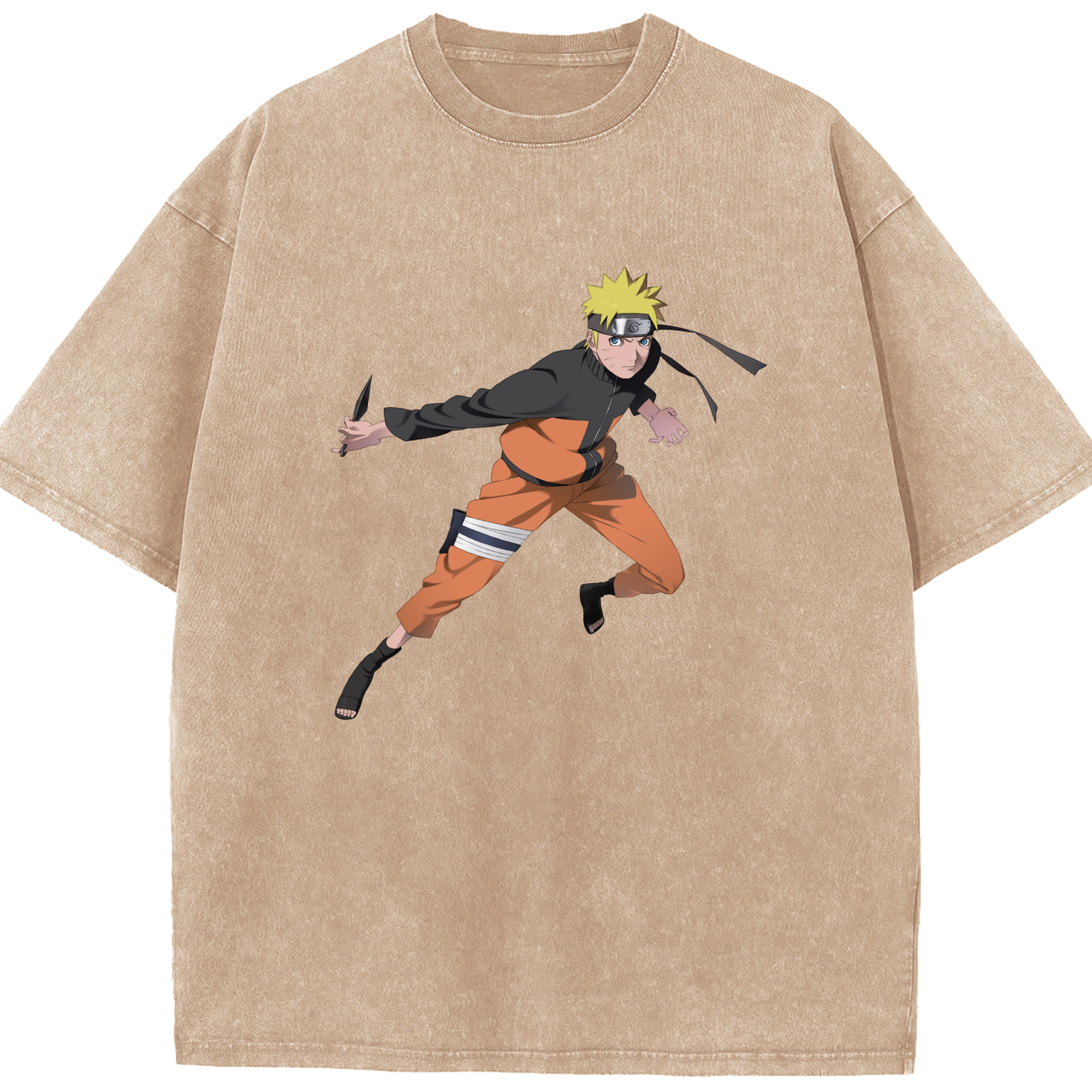 （画像用） NARUTO -ナルト- うずまき ナルト Uzumaki Naruto 綿100% ヴィンテージ風 半袖Tシャツ（フロントプリント）