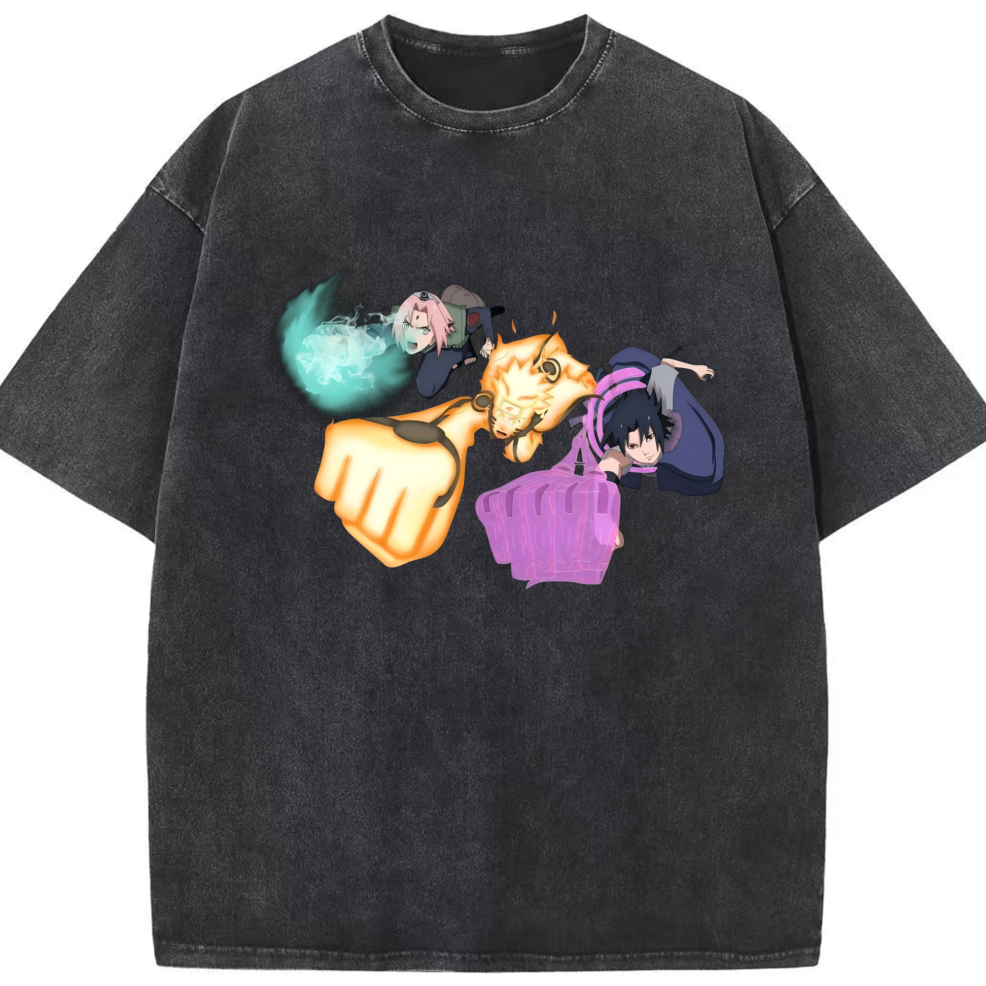 （画像用） NARUTO -ナルト- うずまき ナルト Uzumaki Naruto 綿100% ヴィンテージ風 半袖Tシャツ（フロントプリント）