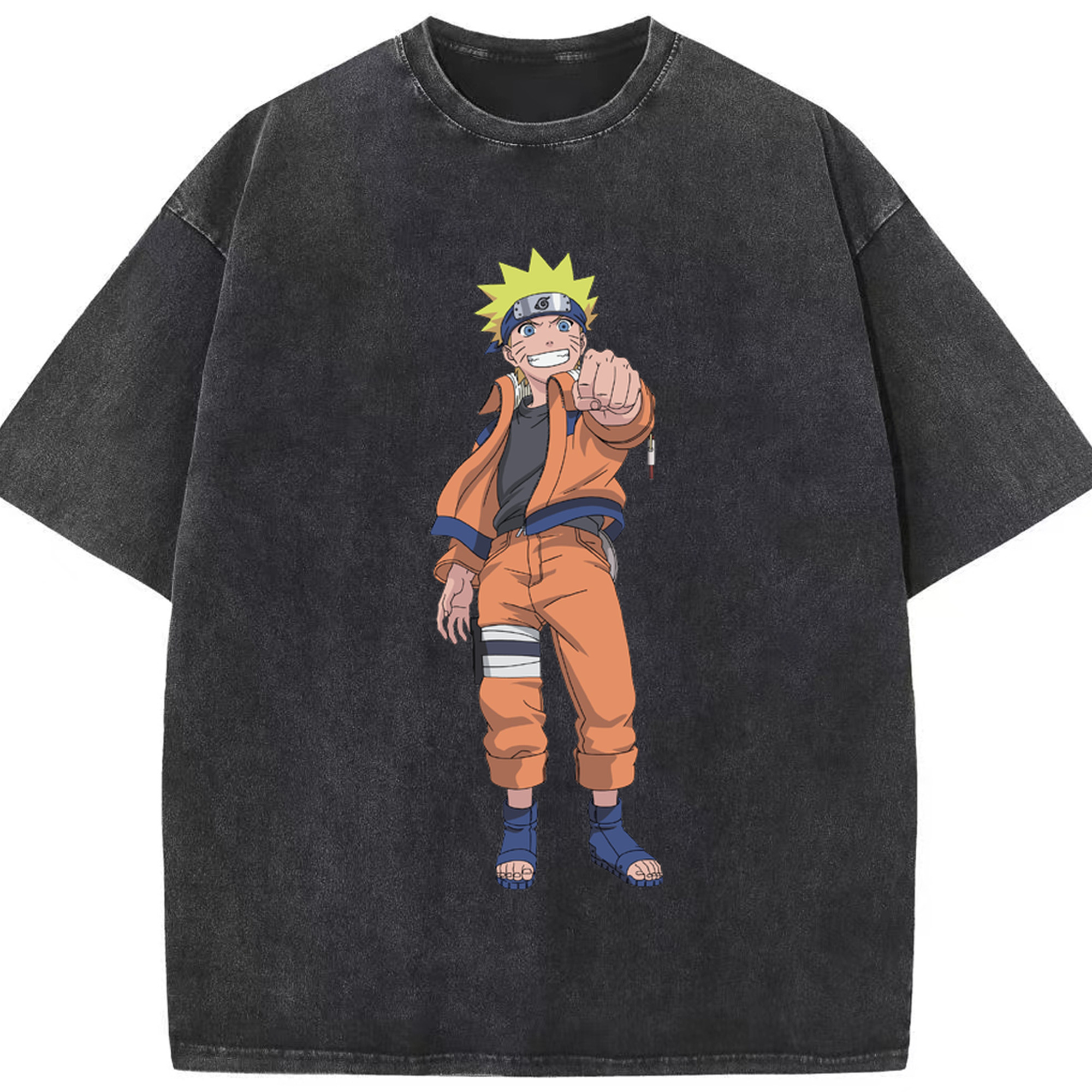 （画像用） NARUTO -ナルト- うずまき ナルト Uzumaki Naruto 綿100% ヴィンテージ風 半袖Tシャツ（フロントプリント）