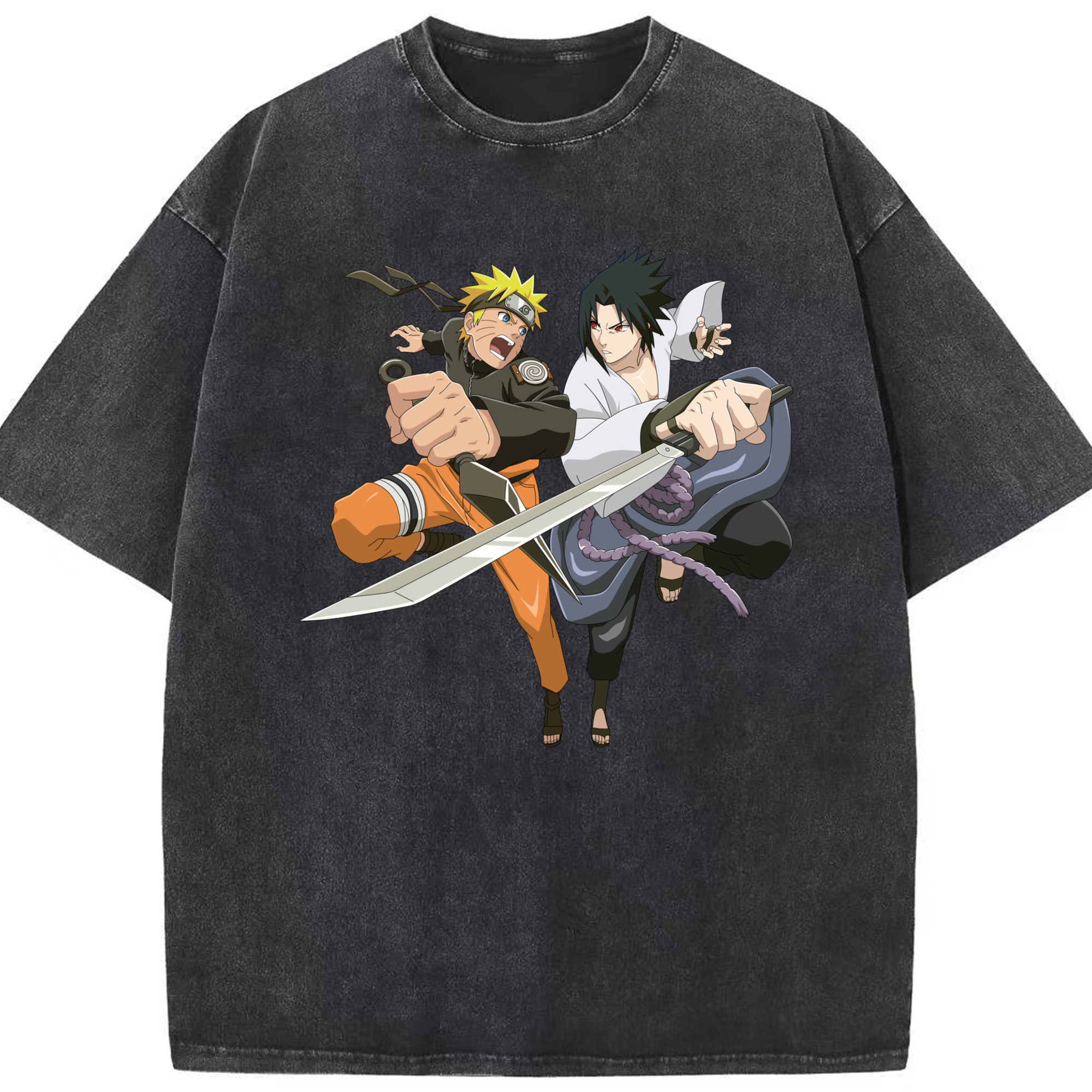 （画像用） NARUTO -ナルト- うずまき ナルト Uzumaki Naruto 綿100% ヴィンテージ風 半袖Tシャツ（フロントプリント）