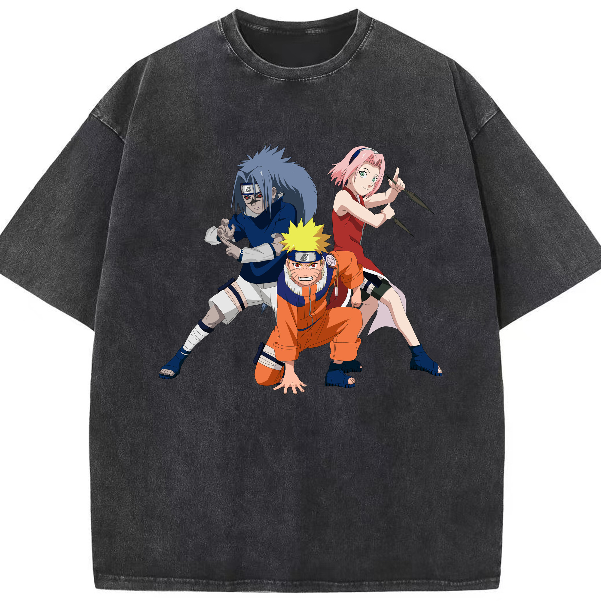 （画像用） NARUTO -ナルト- うずまき ナルト Uzumaki Naruto 綿100% ヴィンテージ風 半袖Tシャツ（フロントプリント）