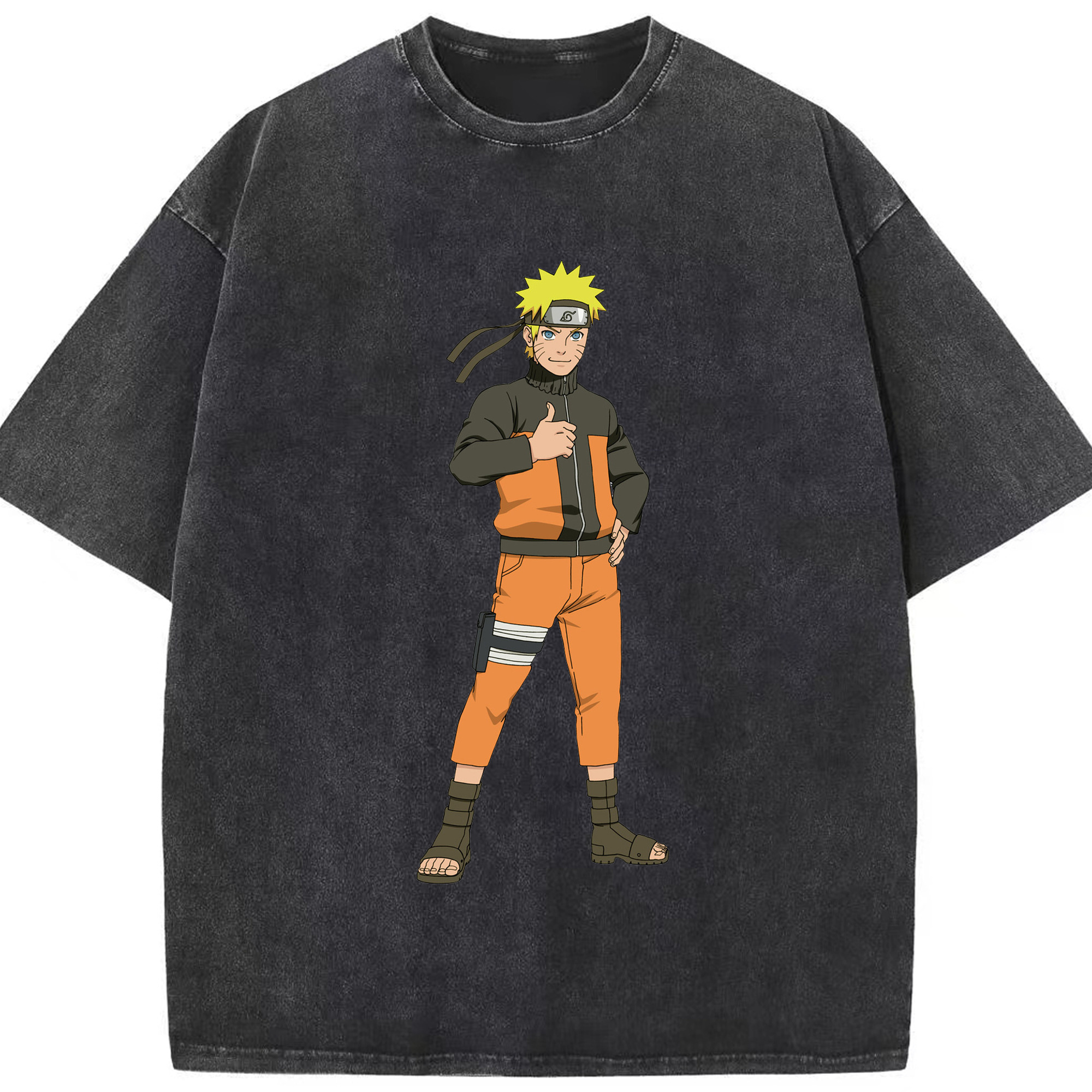 （画像用） NARUTO -ナルト- うずまき ナルト Uzumaki Naruto 綿100% ヴィンテージ風 半袖Tシャツ（フロントプリント）