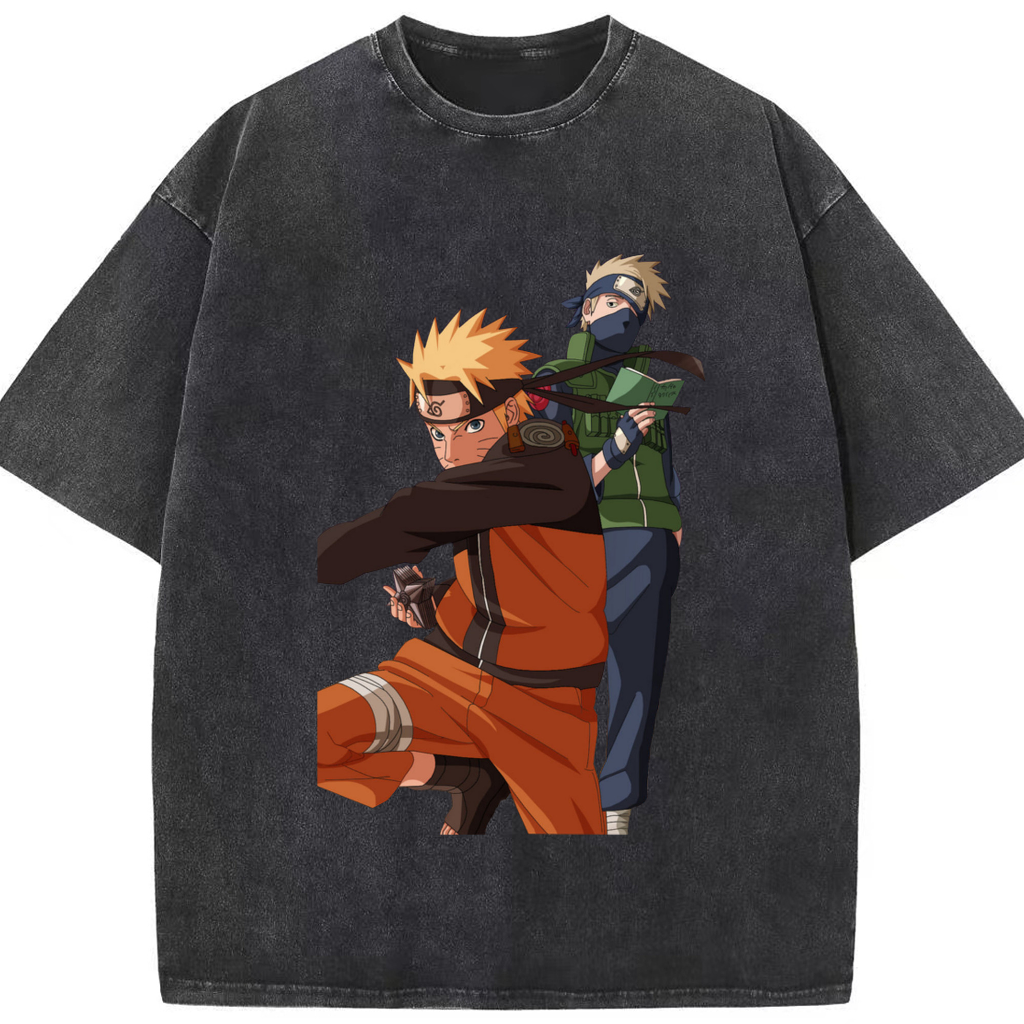 （画像用） NARUTO -ナルト- うずまき ナルト Uzumaki Naruto 綿100% ヴィンテージ風 半袖Tシャツ（フロントプリント）