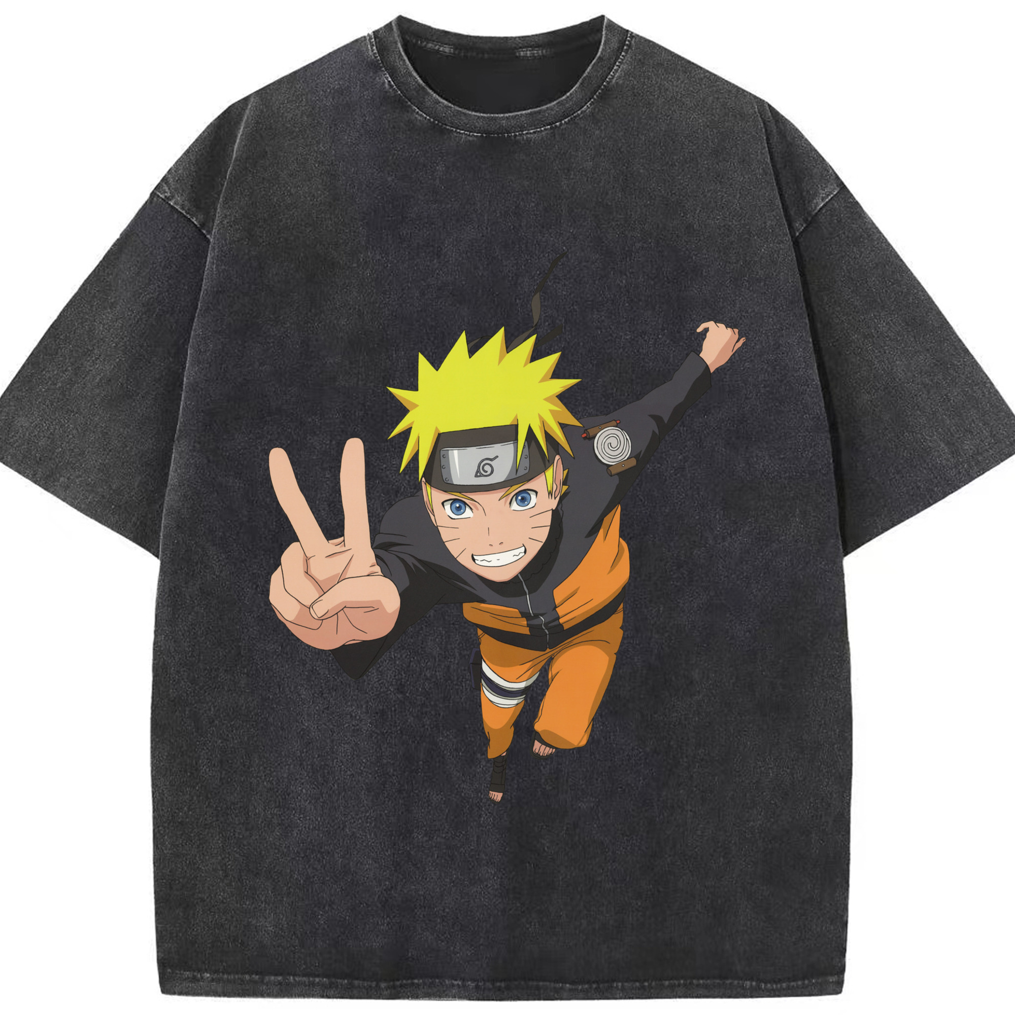 （画像用） NARUTO -ナルト- うずまき ナルト Uzumaki Naruto 綿100% ヴィンテージ風 半袖Tシャツ（フロントプリント）
