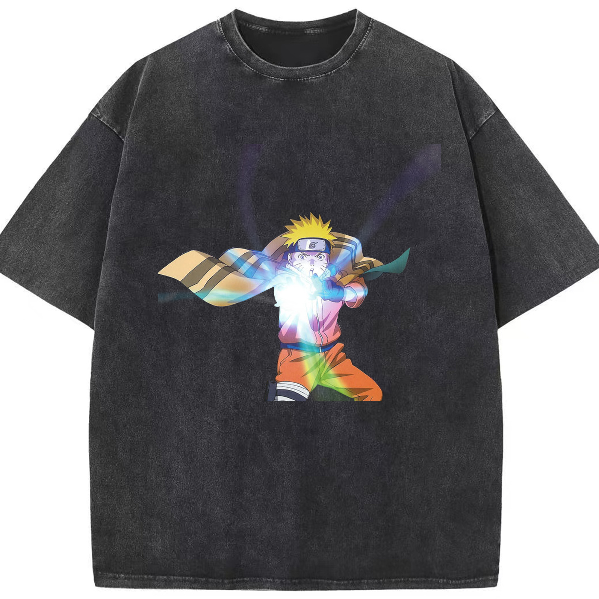 （画像用） NARUTO -ナルト- うずまき ナルト Uzumaki Naruto 綿100% ヴィンテージ風 半袖Tシャツ（フロントプリント）