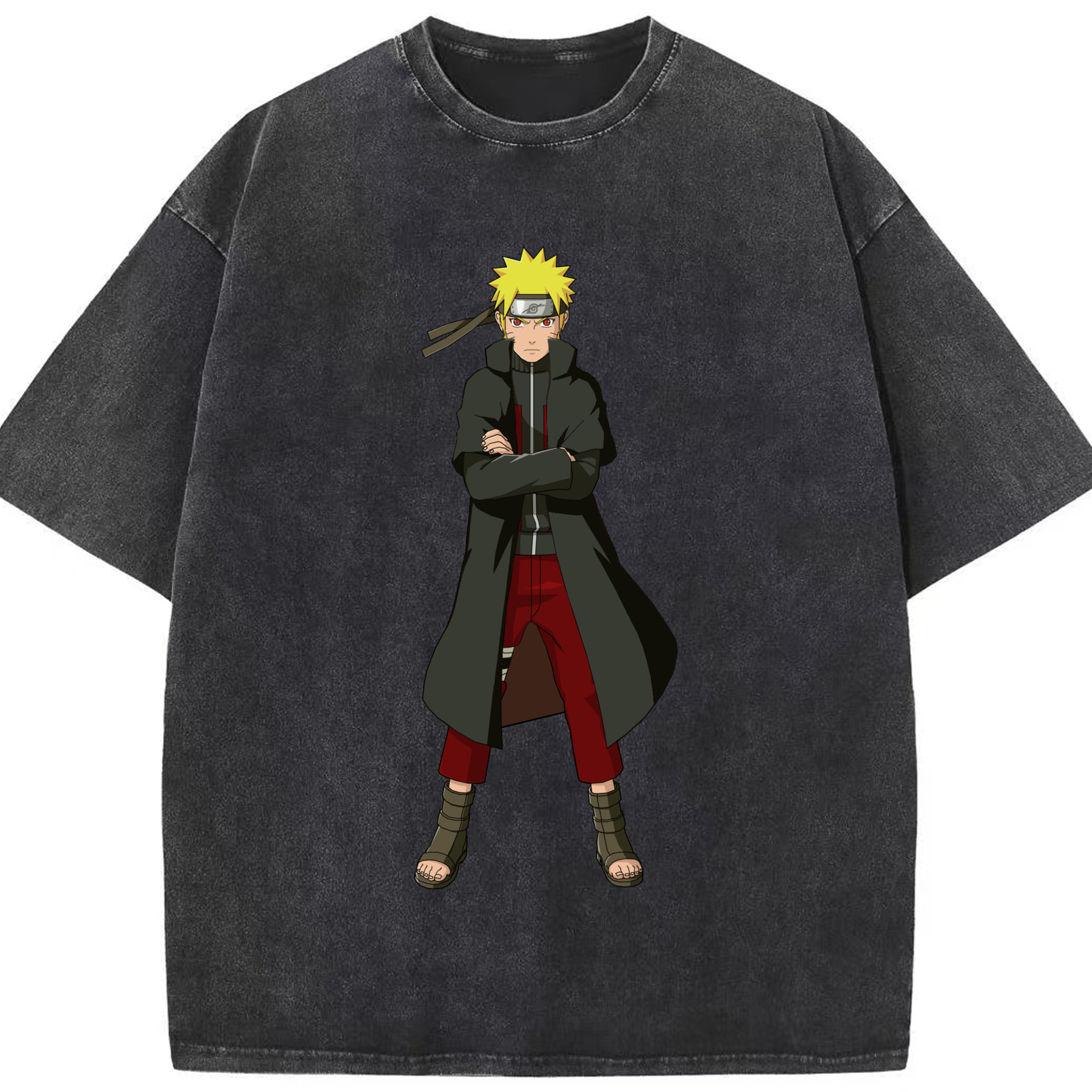 （画像用） NARUTO -ナルト- うずまき ナルト Uzumaki Naruto 綿100% ヴィンテージ風 半袖Tシャツ（フロントプリント）