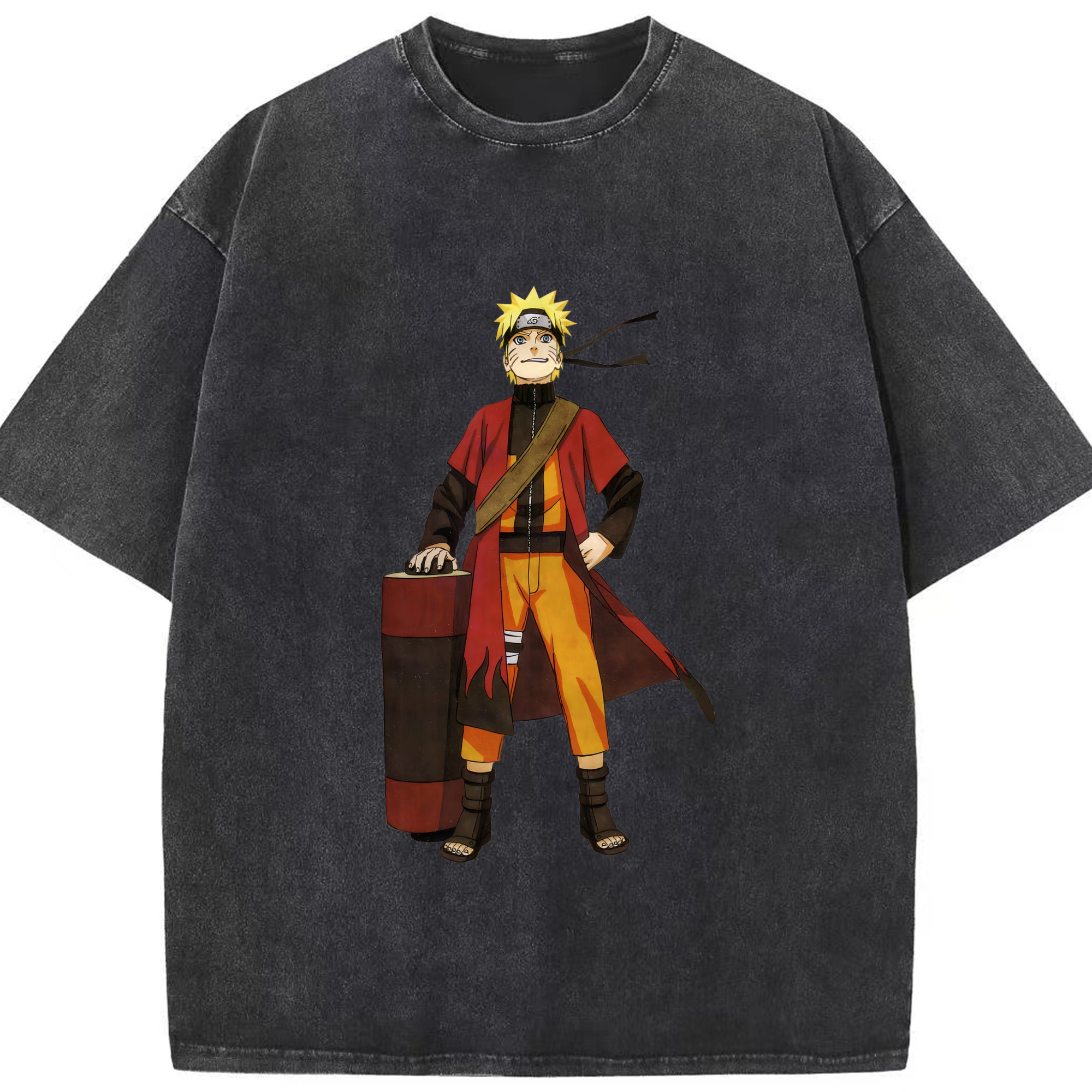 （画像用） NARUTO -ナルト- うずまき ナルト Uzumaki Naruto 綿100% ヴィンテージ風 半袖Tシャツ（フロントプリント）