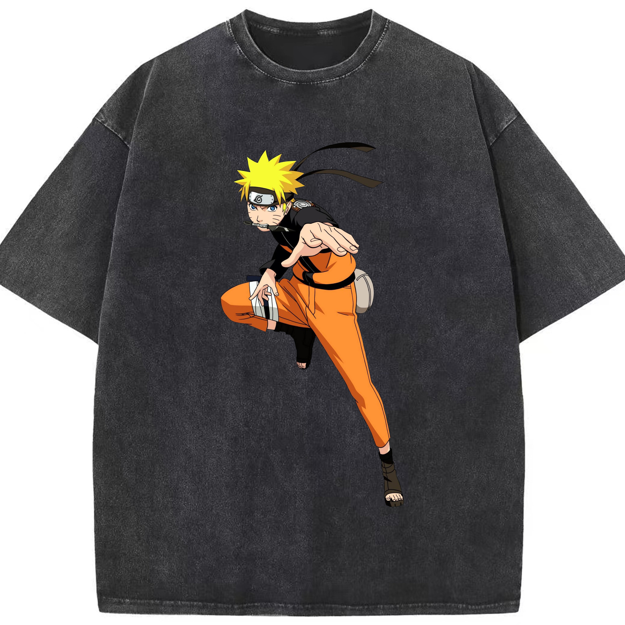（画像用） NARUTO -ナルト- うずまき ナルト Uzumaki Naruto 綿100% ヴィンテージ風 半袖Tシャツ（フロントプリント）