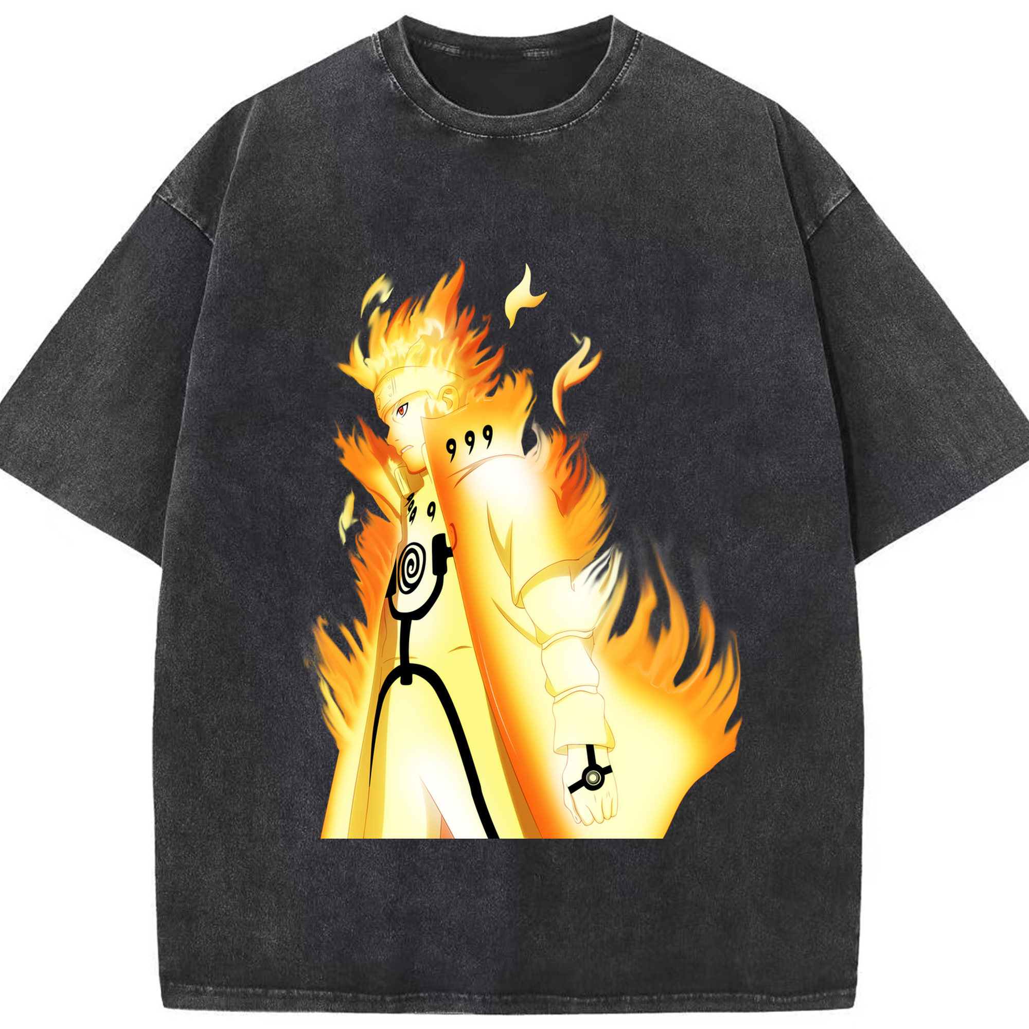 （画像用） NARUTO -ナルト- うずまき ナルト Uzumaki Naruto 綿100% ヴィンテージ風 半袖Tシャツ（フロントプリント）