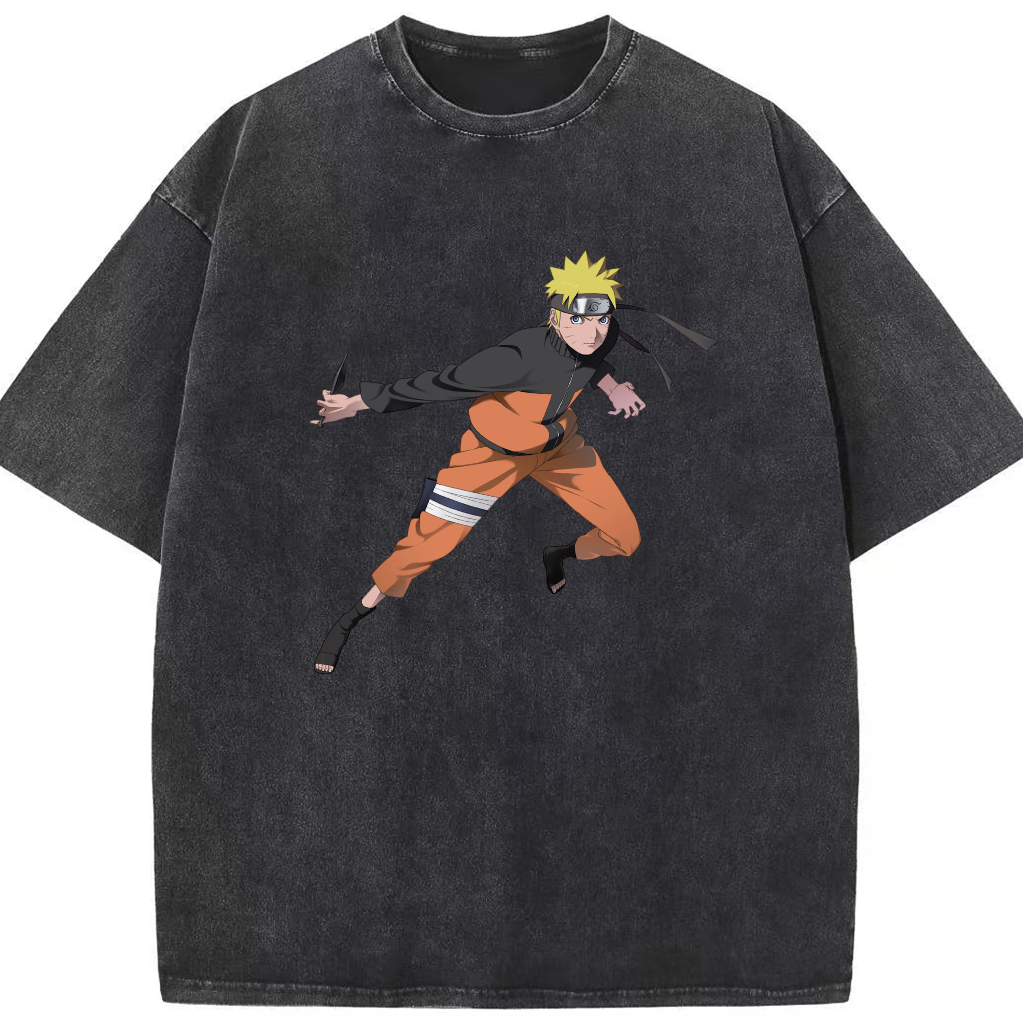 （画像用） NARUTO -ナルト- うずまき ナルト Uzumaki Naruto 綿100% ヴィンテージ風 半袖Tシャツ（フロントプリント）