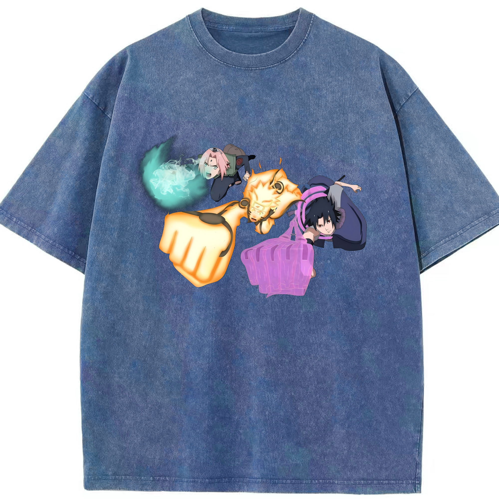 （画像用） NARUTO -ナルト- うずまき ナルト Uzumaki Naruto 綿100% ヴィンテージ風 半袖Tシャツ（フロントプリント）
