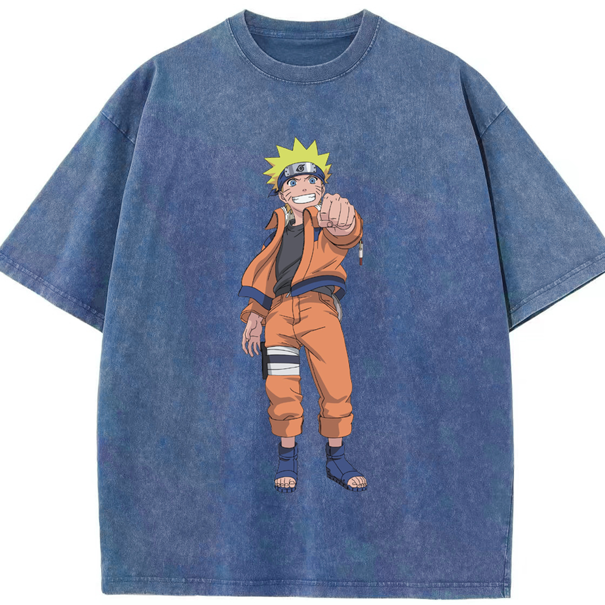 （画像用） NARUTO -ナルト- うずまき ナルト Uzumaki Naruto 綿100% ヴィンテージ風 半袖Tシャツ（フロントプリント）