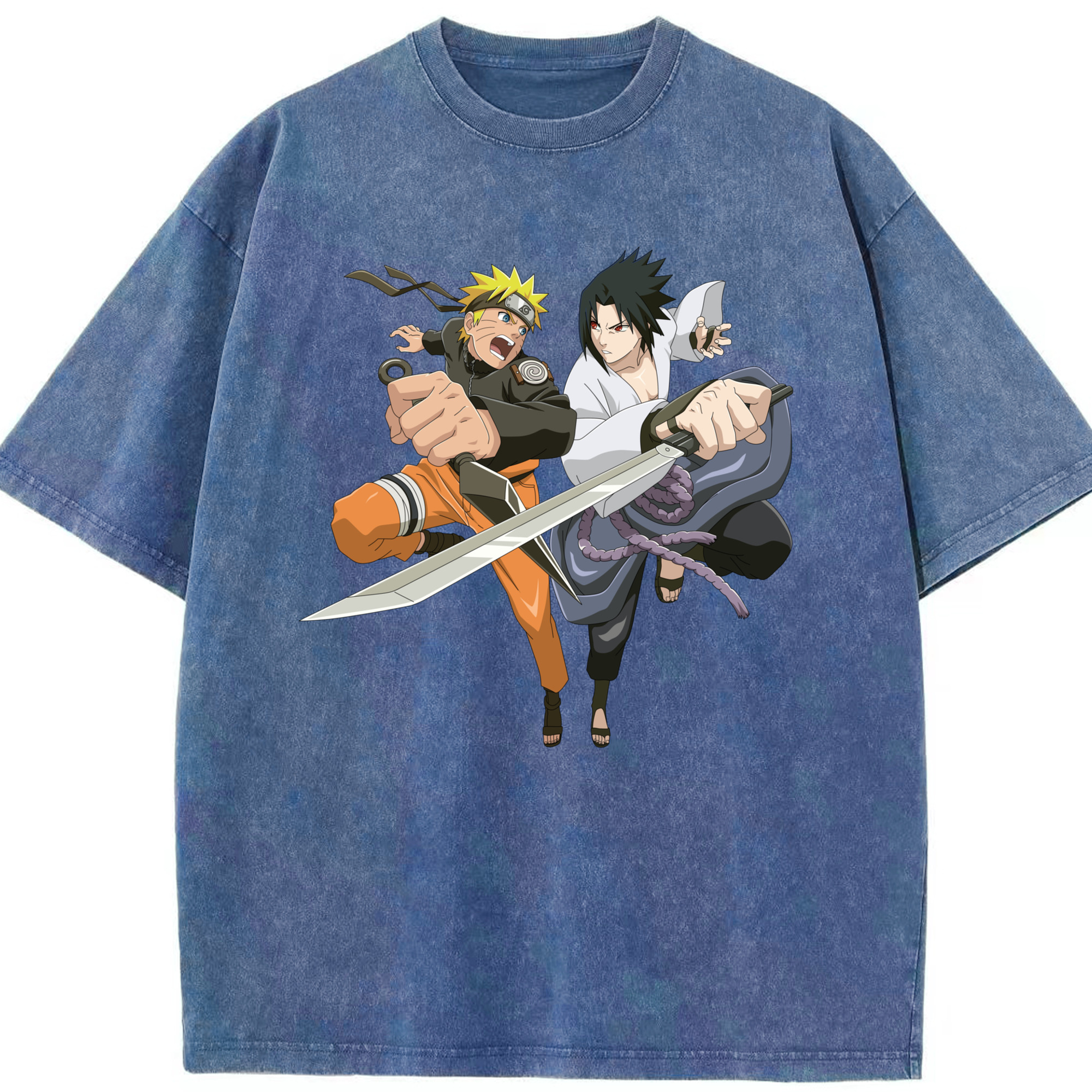 （画像用） NARUTO -ナルト- うずまき ナルト Uzumaki Naruto 綿100% ヴィンテージ風 半袖Tシャツ（フロントプリント）