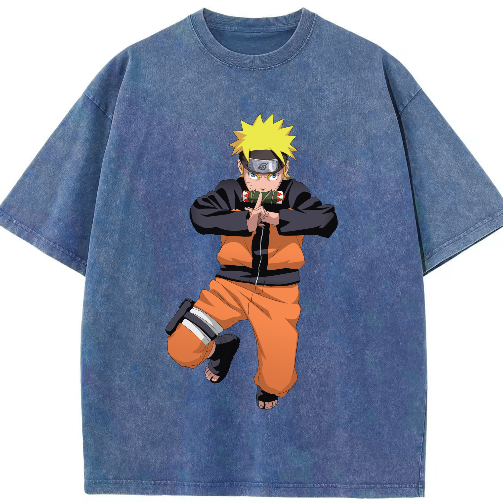 （画像用） NARUTO -ナルト- うずまき ナルト Uzumaki Naruto 綿100% ヴィンテージ風 半袖Tシャツ（フロントプリント）