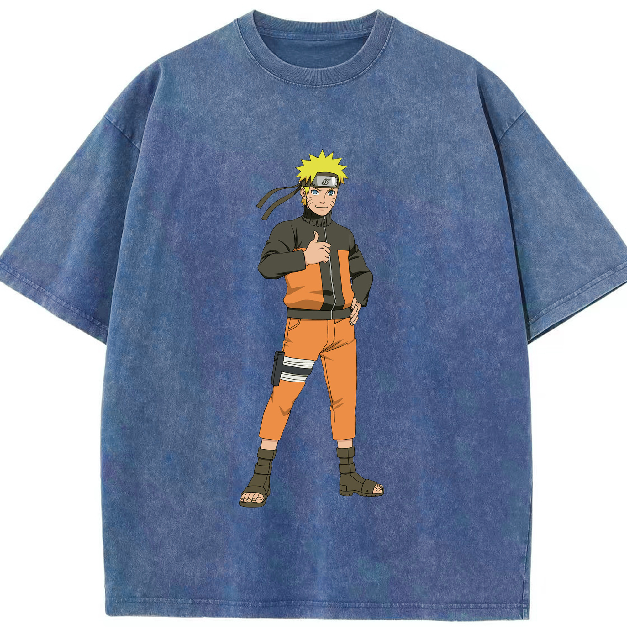 （画像用） NARUTO -ナルト- うずまき ナルト Uzumaki Naruto 綿100% ヴィンテージ風 半袖Tシャツ（フロントプリント）