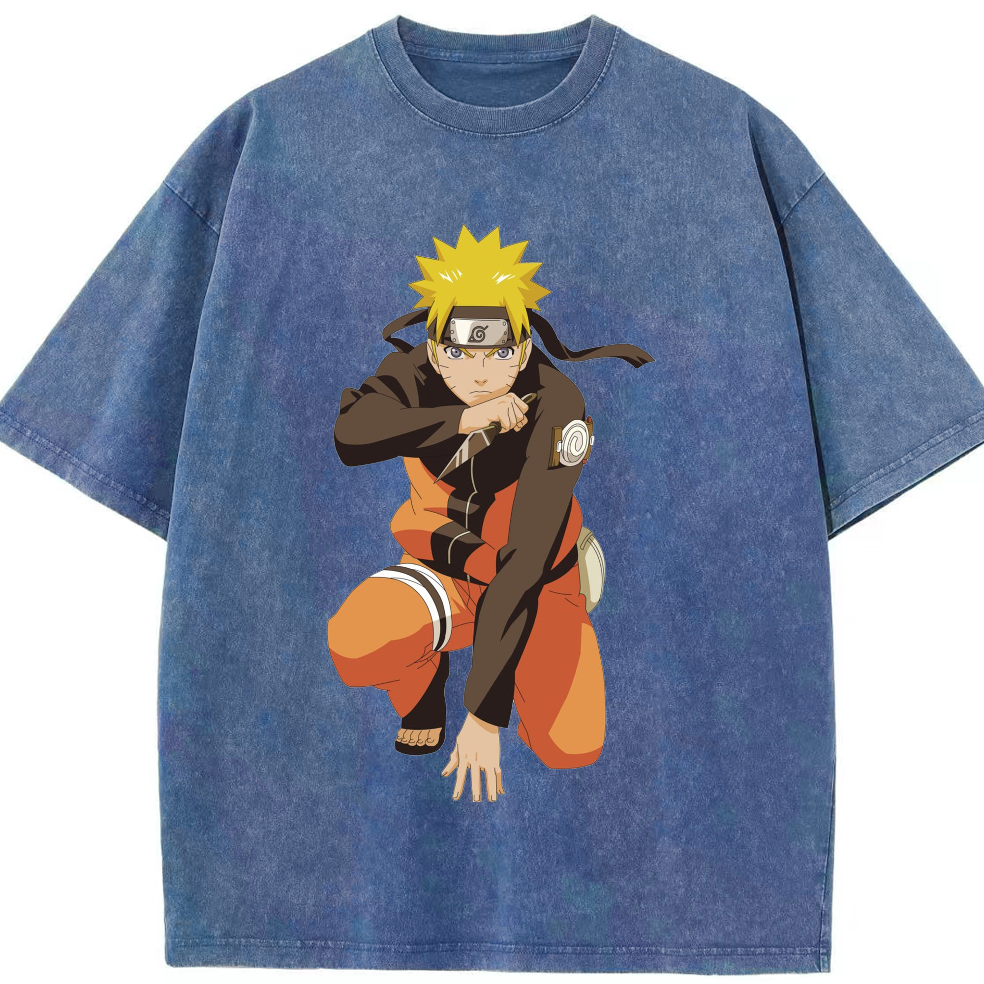 （画像用） NARUTO -ナルト- うずまき ナルト Uzumaki Naruto 綿100% ヴィンテージ風 半袖Tシャツ（フロントプリント）