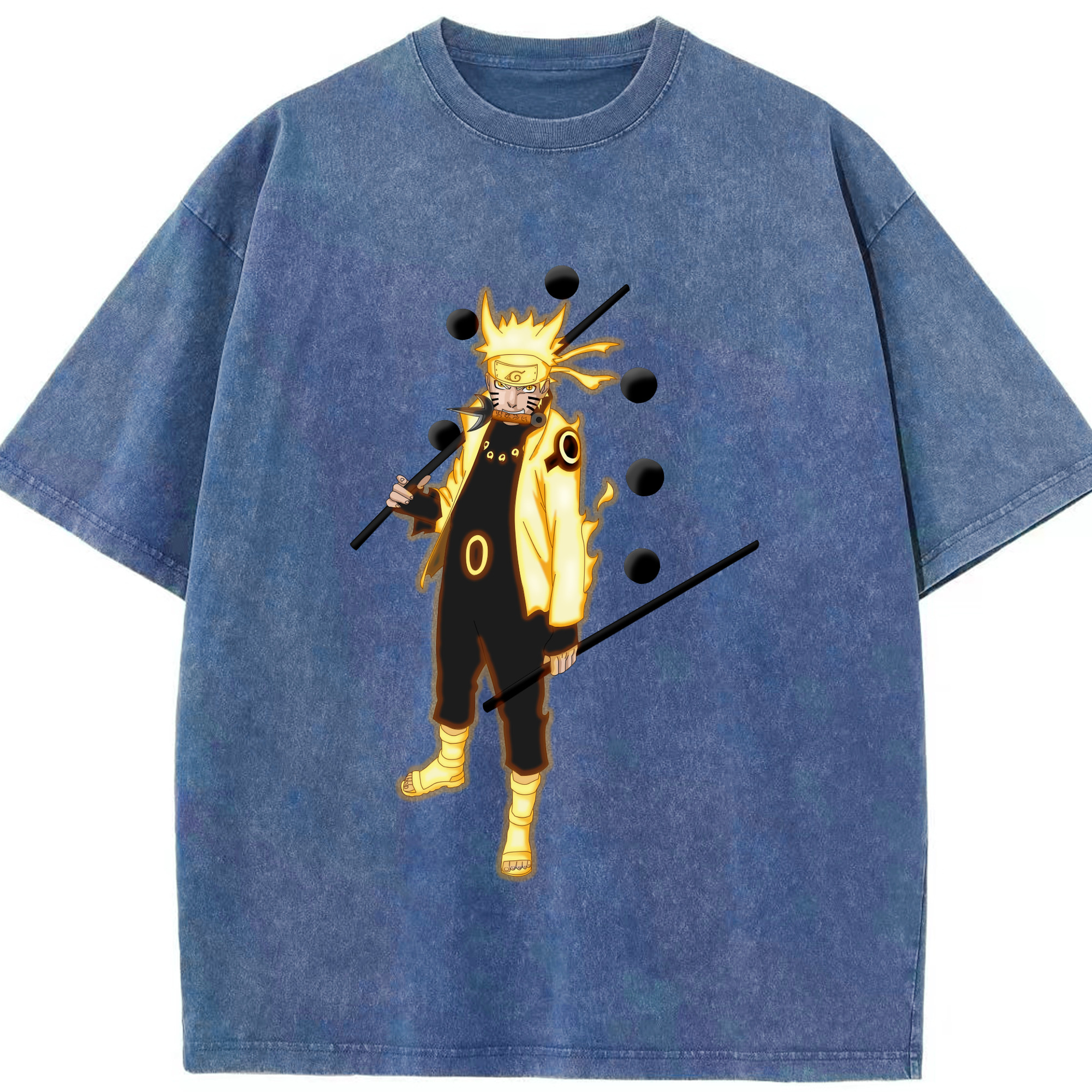 （画像用） NARUTO -ナルト- うずまき ナルト Uzumaki Naruto 綿100% ヴィンテージ風 半袖Tシャツ（フロントプリント）