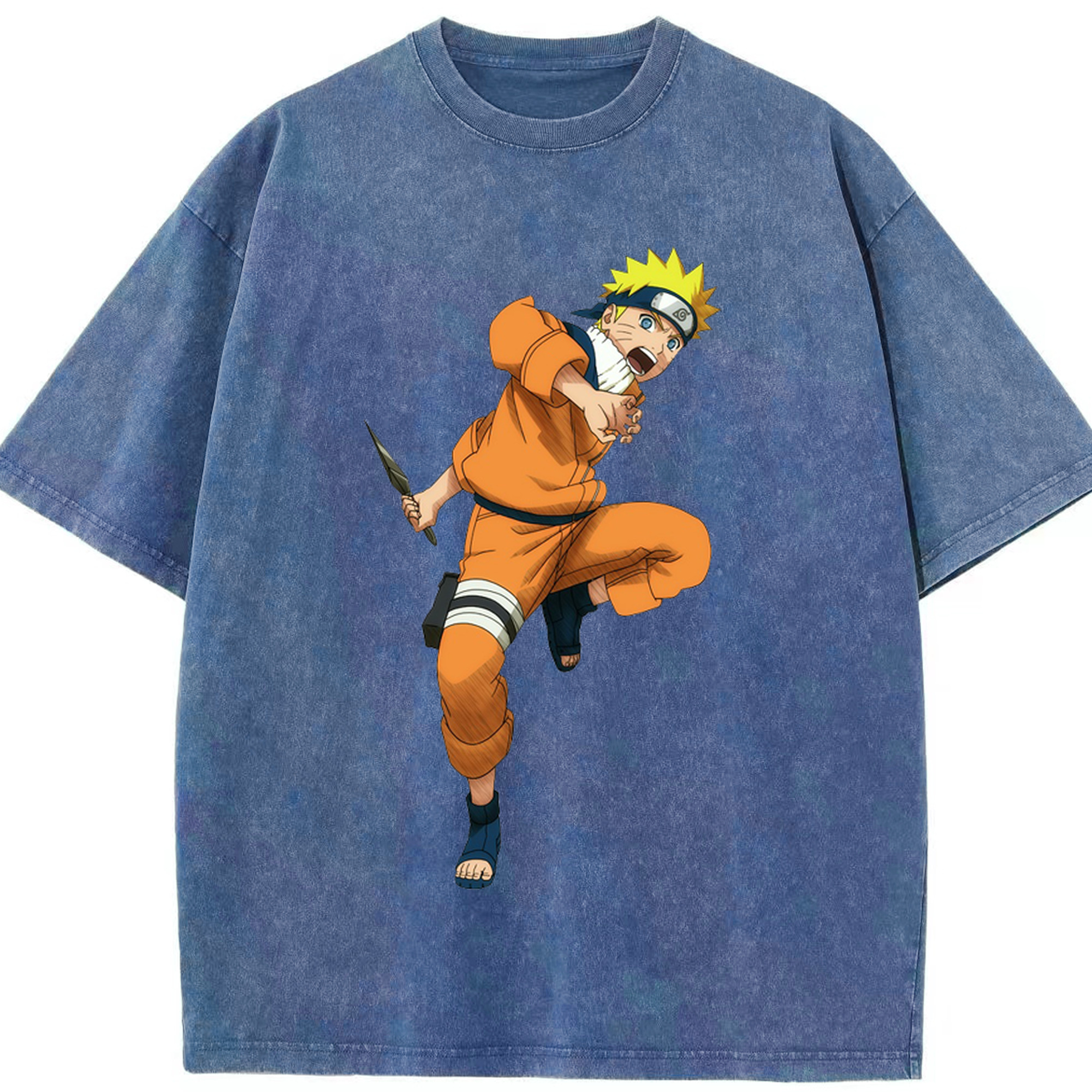 （画像用） NARUTO -ナルト- うずまき ナルト Uzumaki Naruto 綿100% ヴィンテージ風 半袖Tシャツ（フロントプリント）