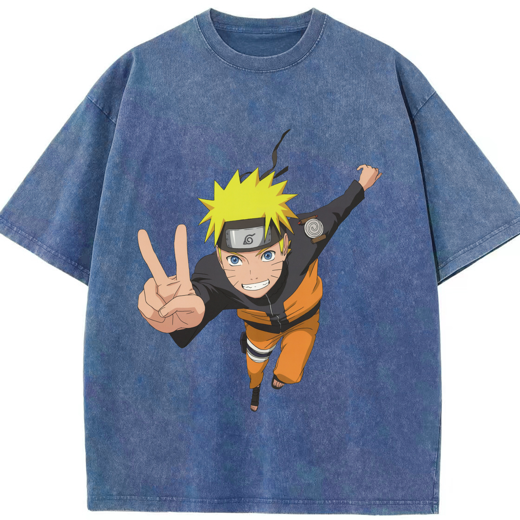 （画像用） NARUTO -ナルト- うずまき ナルト Uzumaki Naruto 綿100% ヴィンテージ風 半袖Tシャツ（フロントプリント）