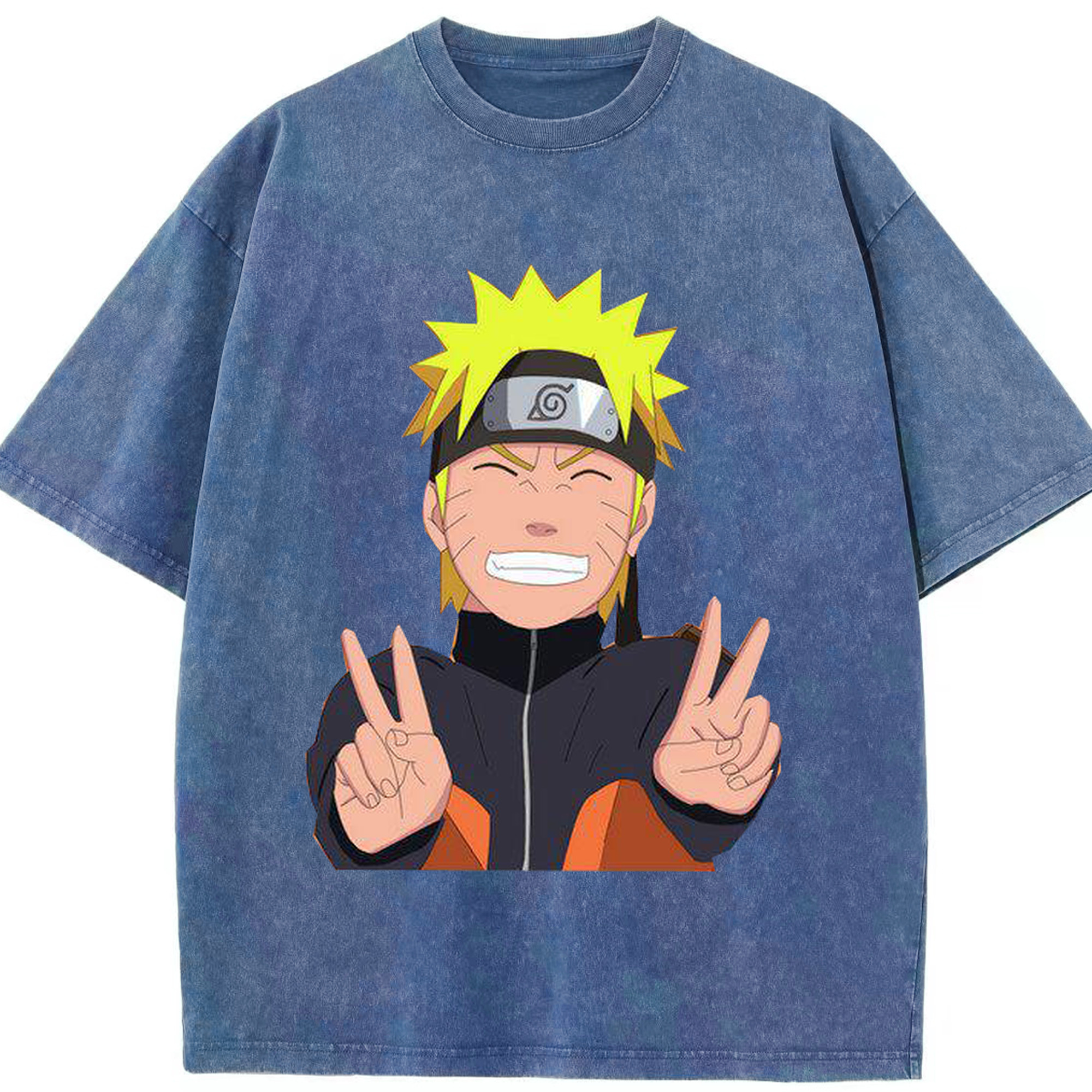 （画像用） NARUTO -ナルト- うずまき ナルト Uzumaki Naruto 綿100% ヴィンテージ風 半袖Tシャツ（フロントプリント）