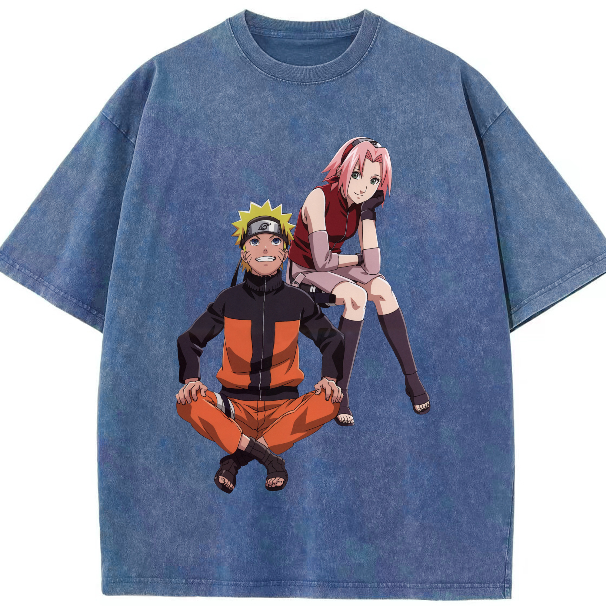 （画像用） NARUTO -ナルト- うずまき ナルト Uzumaki Naruto 綿100% ヴィンテージ風 半袖Tシャツ（フロントプリント）