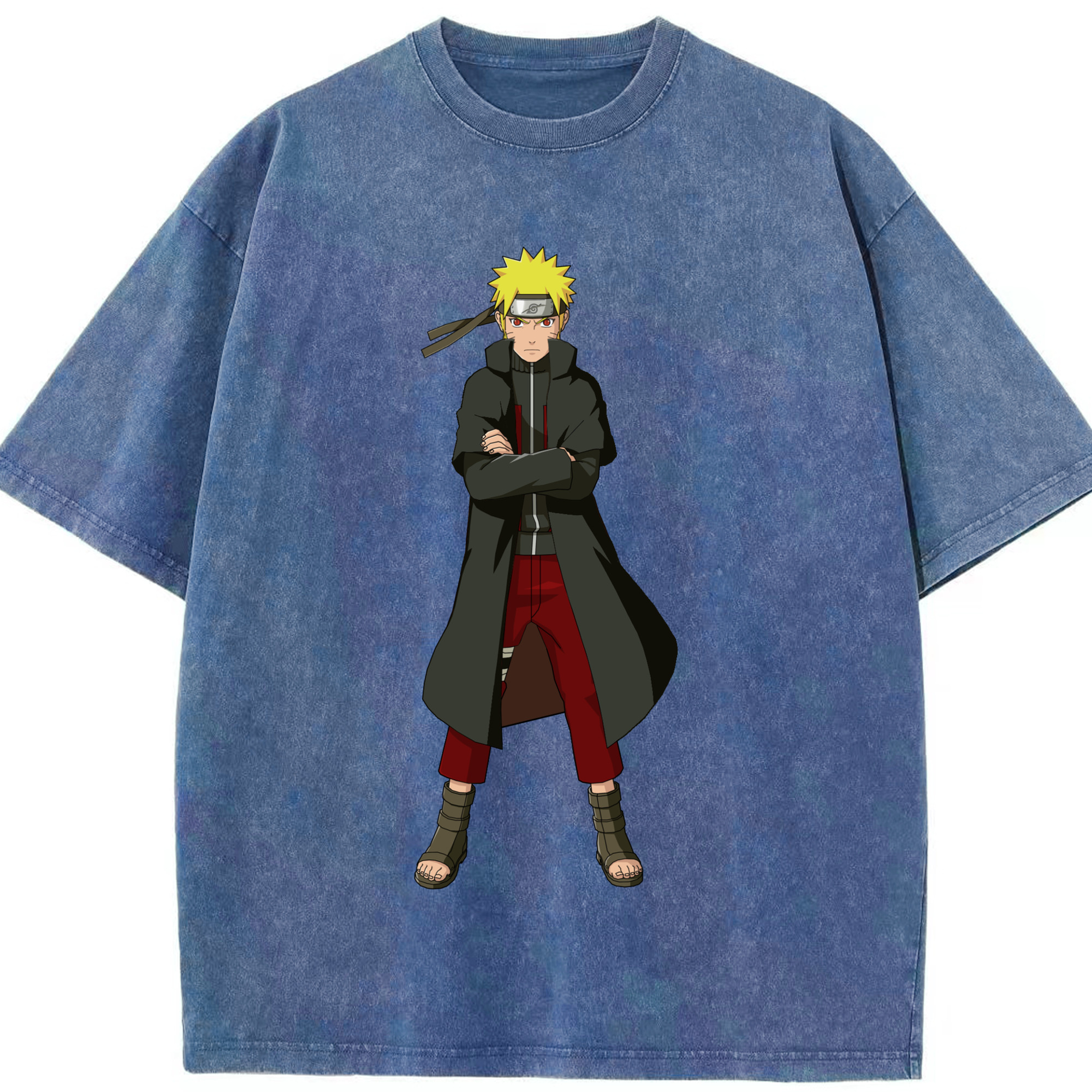 （画像用） NARUTO -ナルト- うずまき ナルト Uzumaki Naruto 綿100% ヴィンテージ風 半袖Tシャツ（フロントプリント）