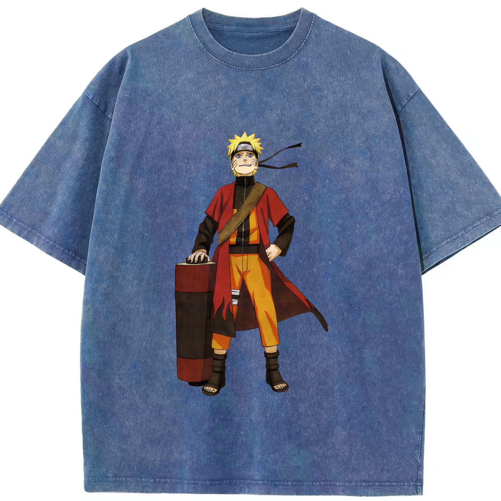 （画像用） NARUTO -ナルト- うずまき ナルト Uzumaki Naruto 綿100% ヴィンテージ風 半袖Tシャツ（フロントプリント）