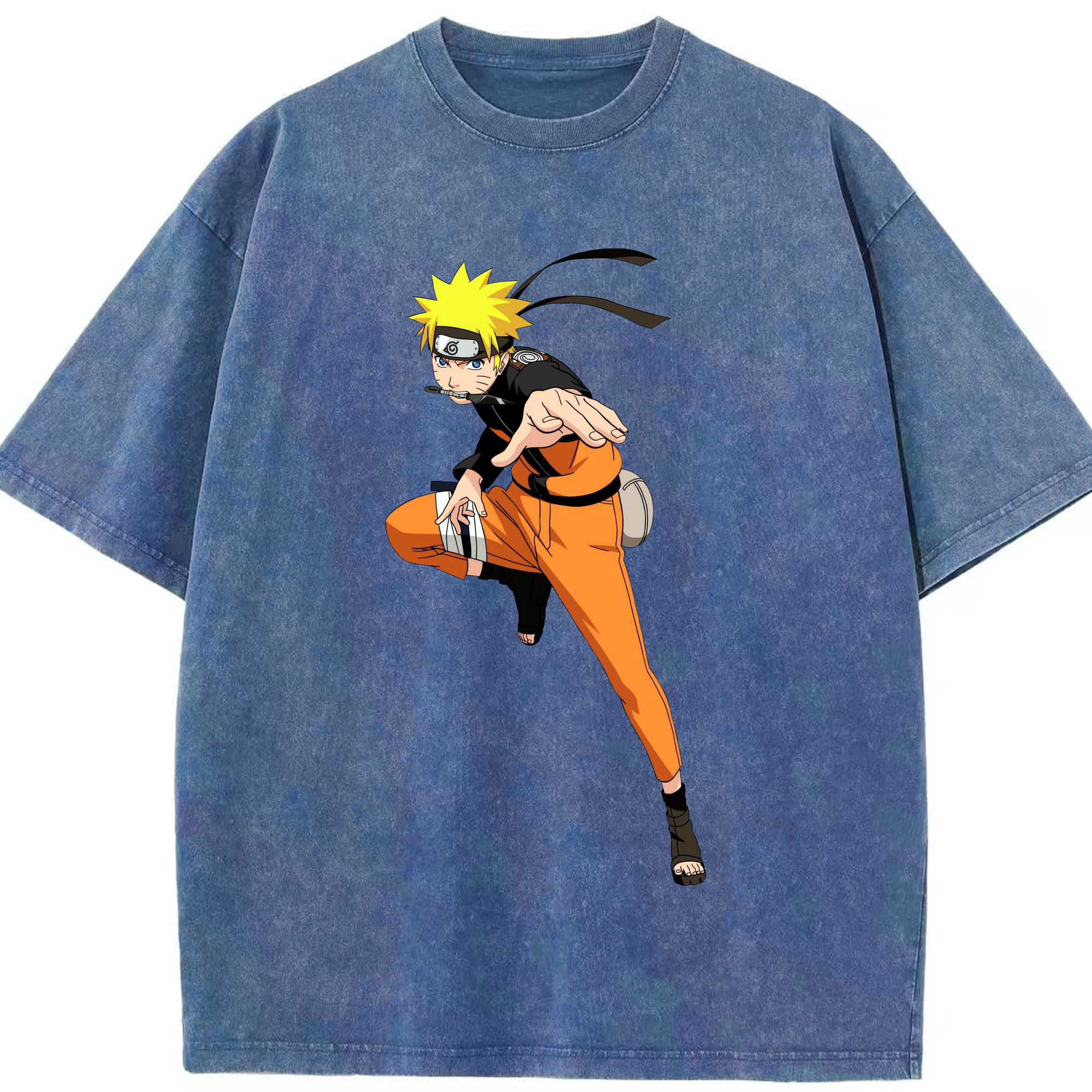 （画像用） NARUTO -ナルト- うずまき ナルト Uzumaki Naruto 綿100% ヴィンテージ風 半袖Tシャツ（フロントプリント）