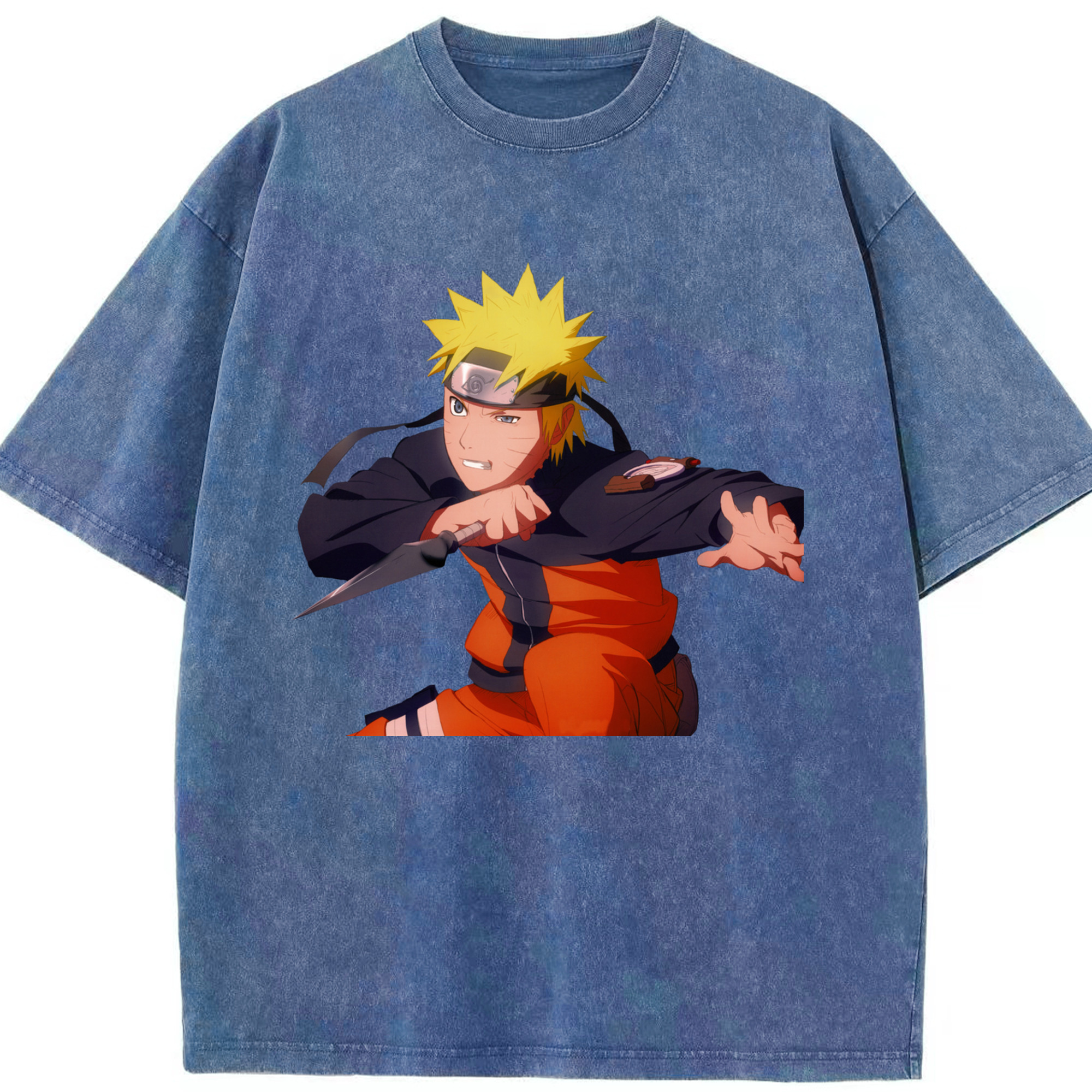 （画像用） NARUTO -ナルト- うずまき ナルト Uzumaki Naruto 綿100% ヴィンテージ風 半袖Tシャツ（フロントプリント）