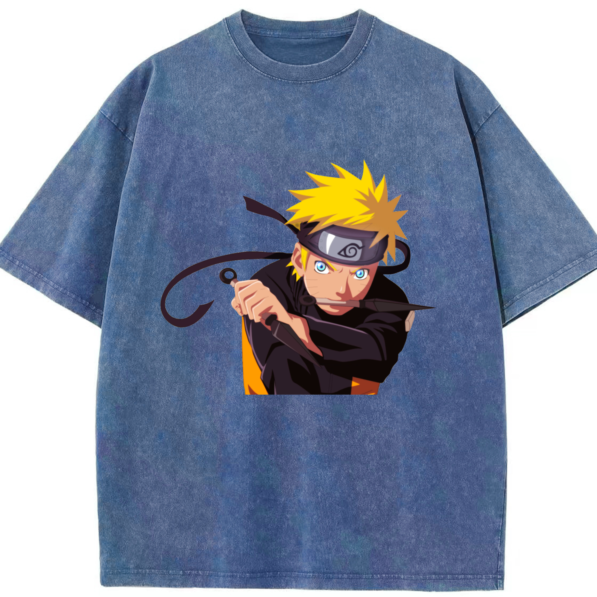 （画像用） NARUTO -ナルト- うずまき ナルト Uzumaki Naruto 綿100% ヴィンテージ風 半袖Tシャツ（フロントプリント）