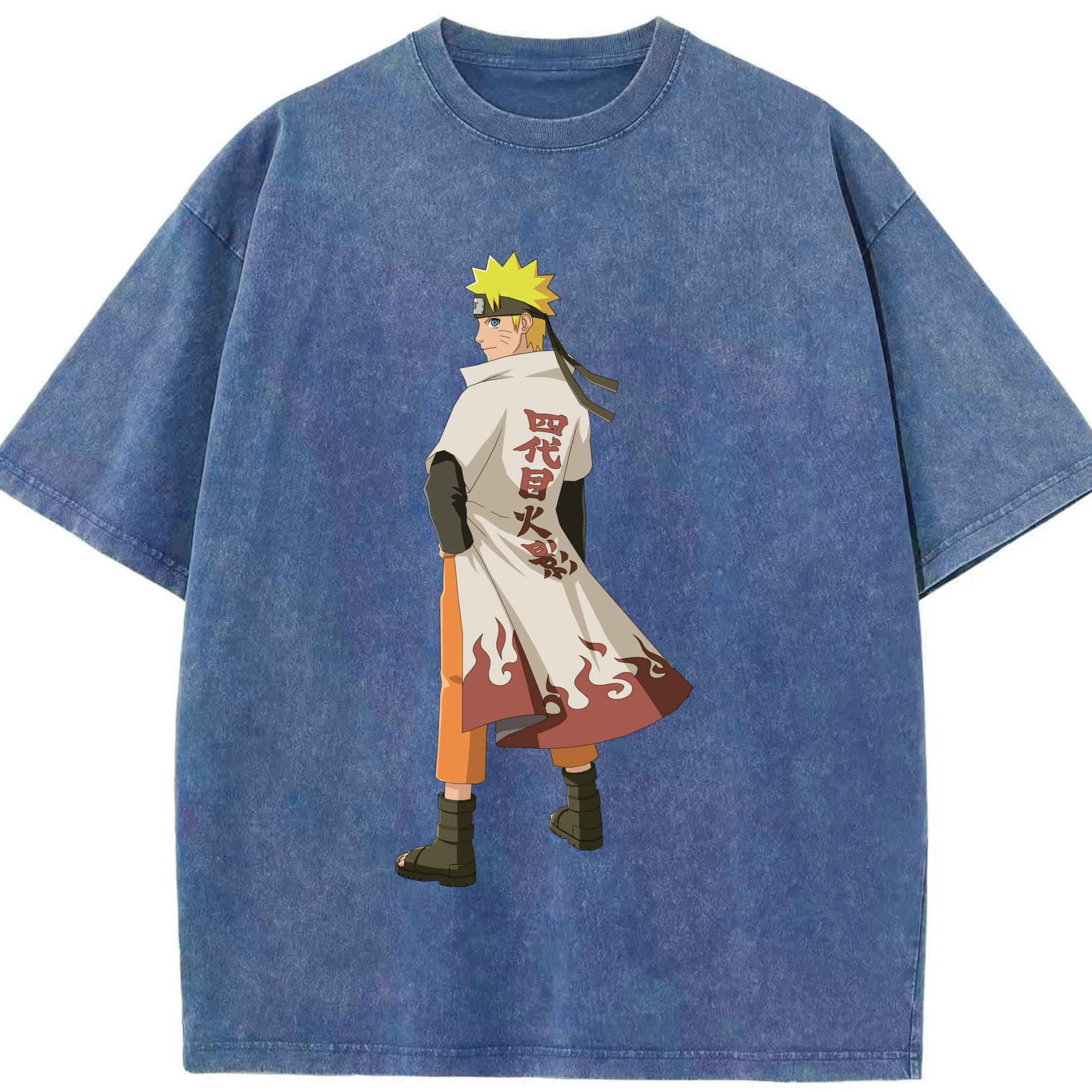 （画像用） NARUTO -ナルト- うずまき ナルト Uzumaki Naruto 綿100% ヴィンテージ風 半袖Tシャツ（フロントプリント）