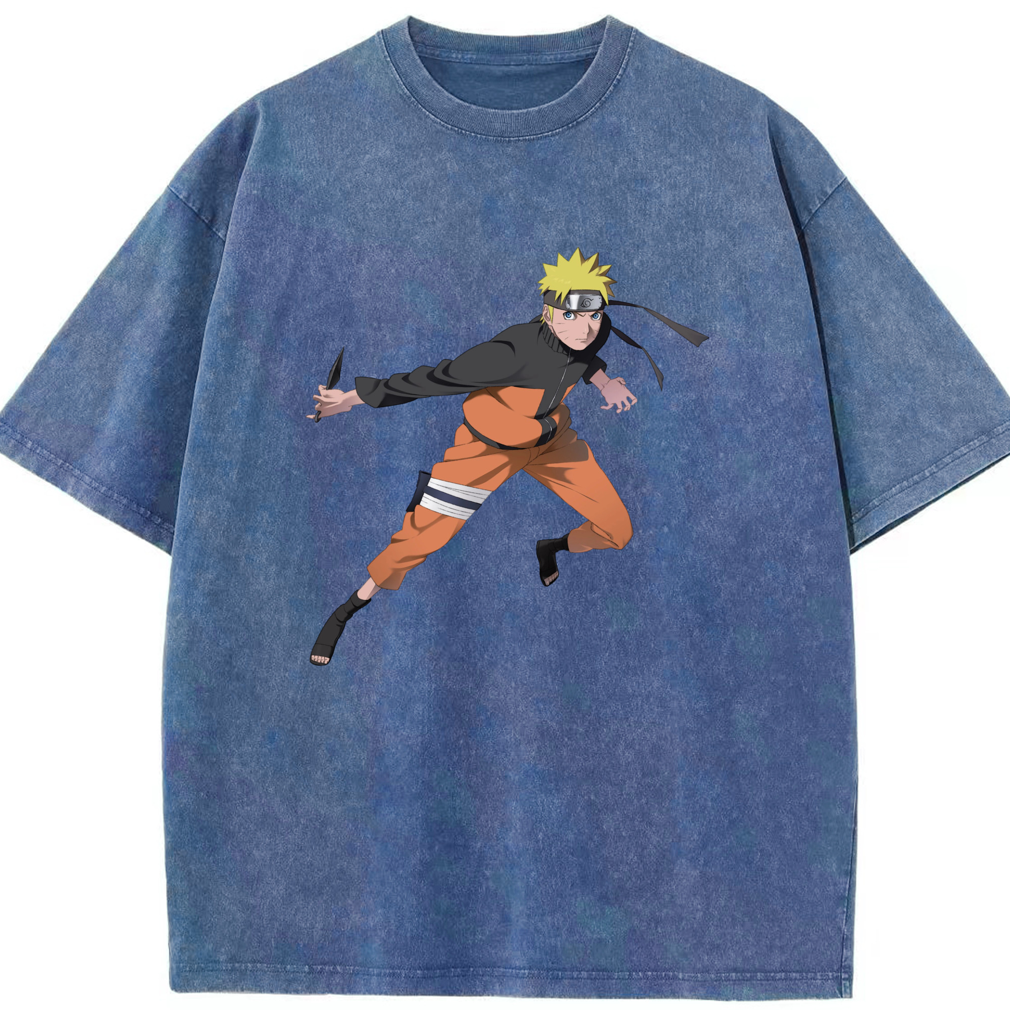 （画像用） NARUTO -ナルト- うずまき ナルト Uzumaki Naruto 綿100% ヴィンテージ風 半袖Tシャツ（フロントプリント）
