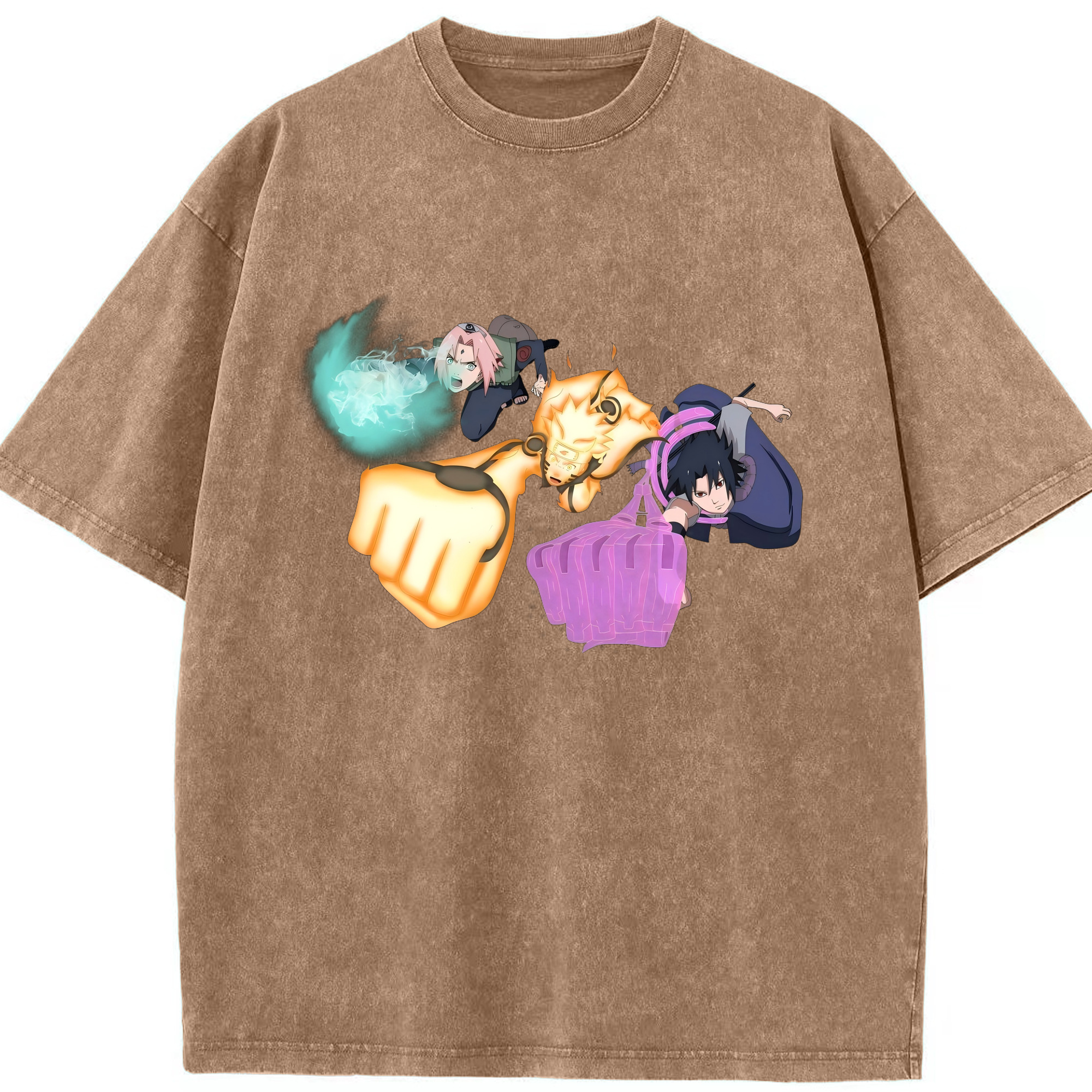 （画像用） NARUTO -ナルト- うずまき ナルト Uzumaki Naruto 綿100% ヴィンテージ風 半袖Tシャツ（フロントプリント）